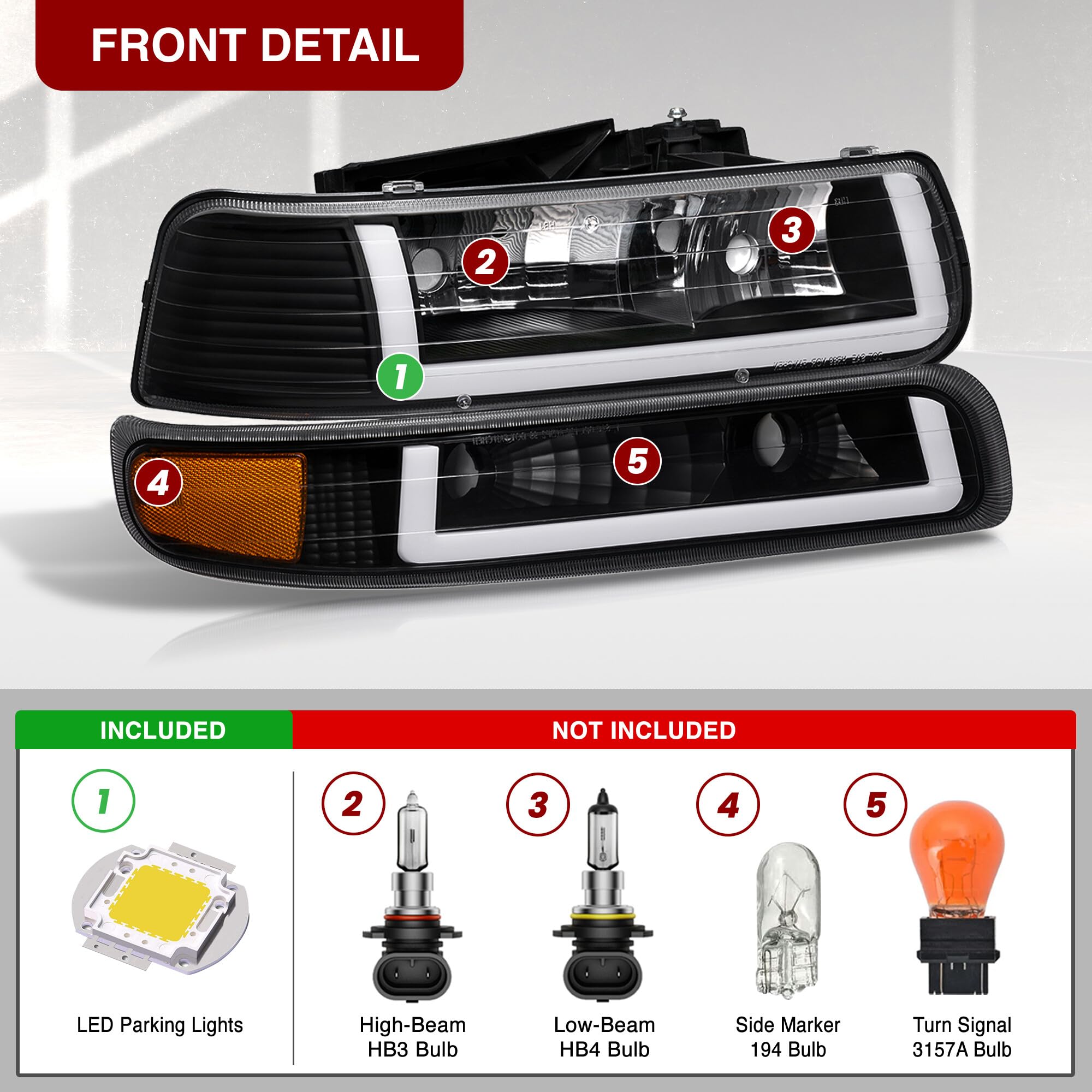 Amazon | AJP ディストリビューター LED DRL ヘッドライト ランプ