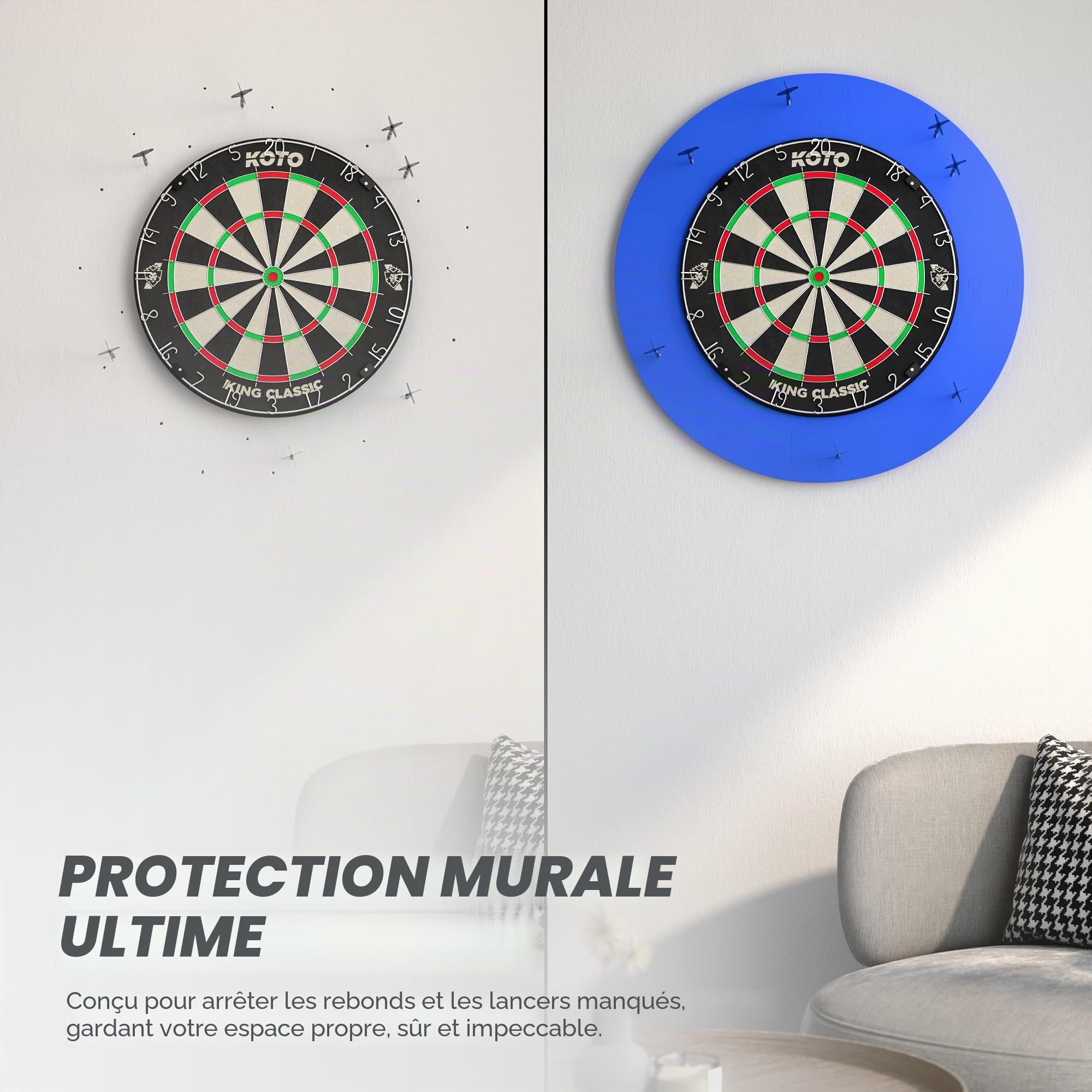KOTO - 4 Pièces Surround de Cible, Économique + Durable, Prévention des Dommages aux Murs