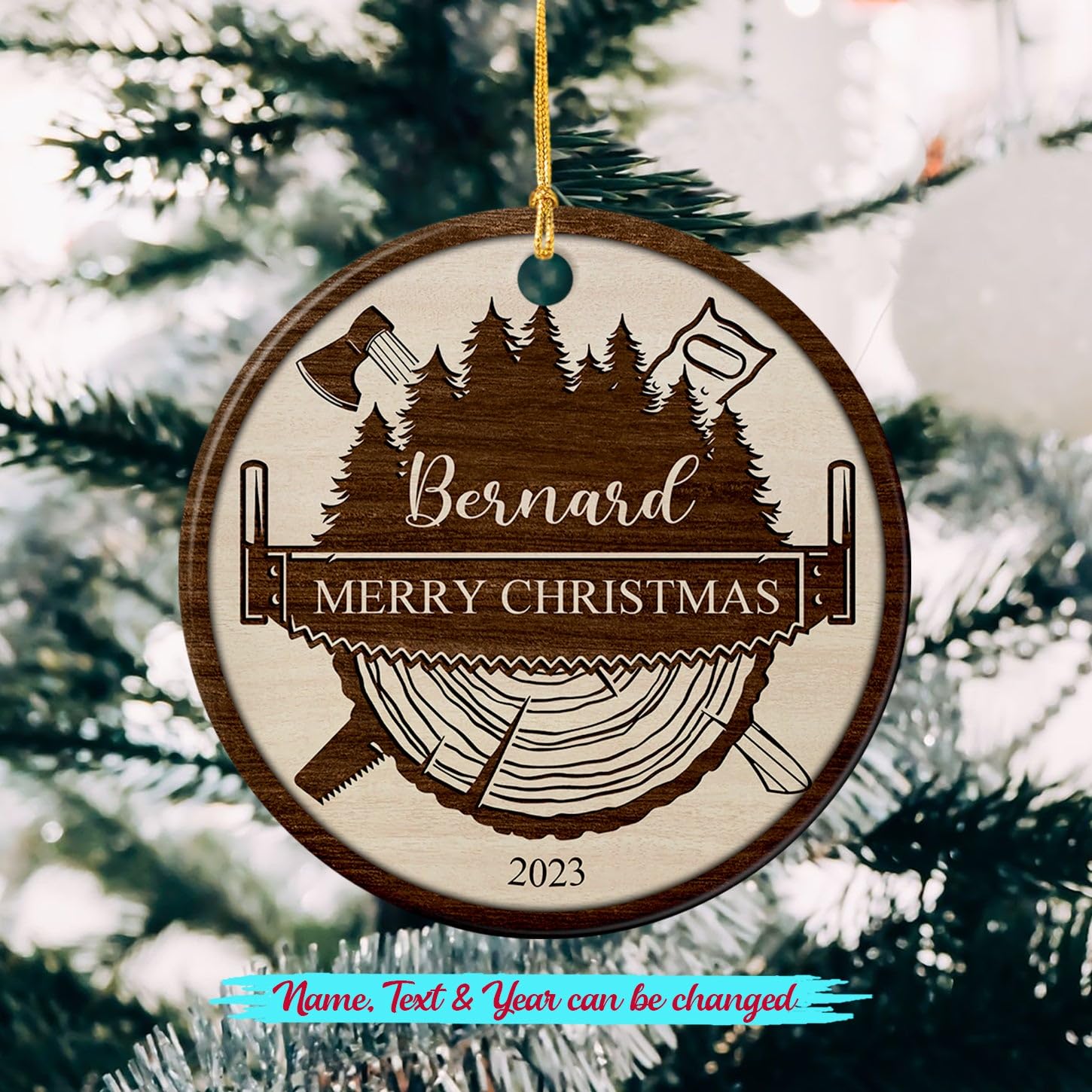 Personalized Carpenter Ceramic Ornament Christmas 2025, Woodworkers Ceramic Ornament Xmas, Handyman Xmas Ornaments Gifts for Men Dad Carpenter, Custom Text Year Name Best Carpenter Christmas Ornament