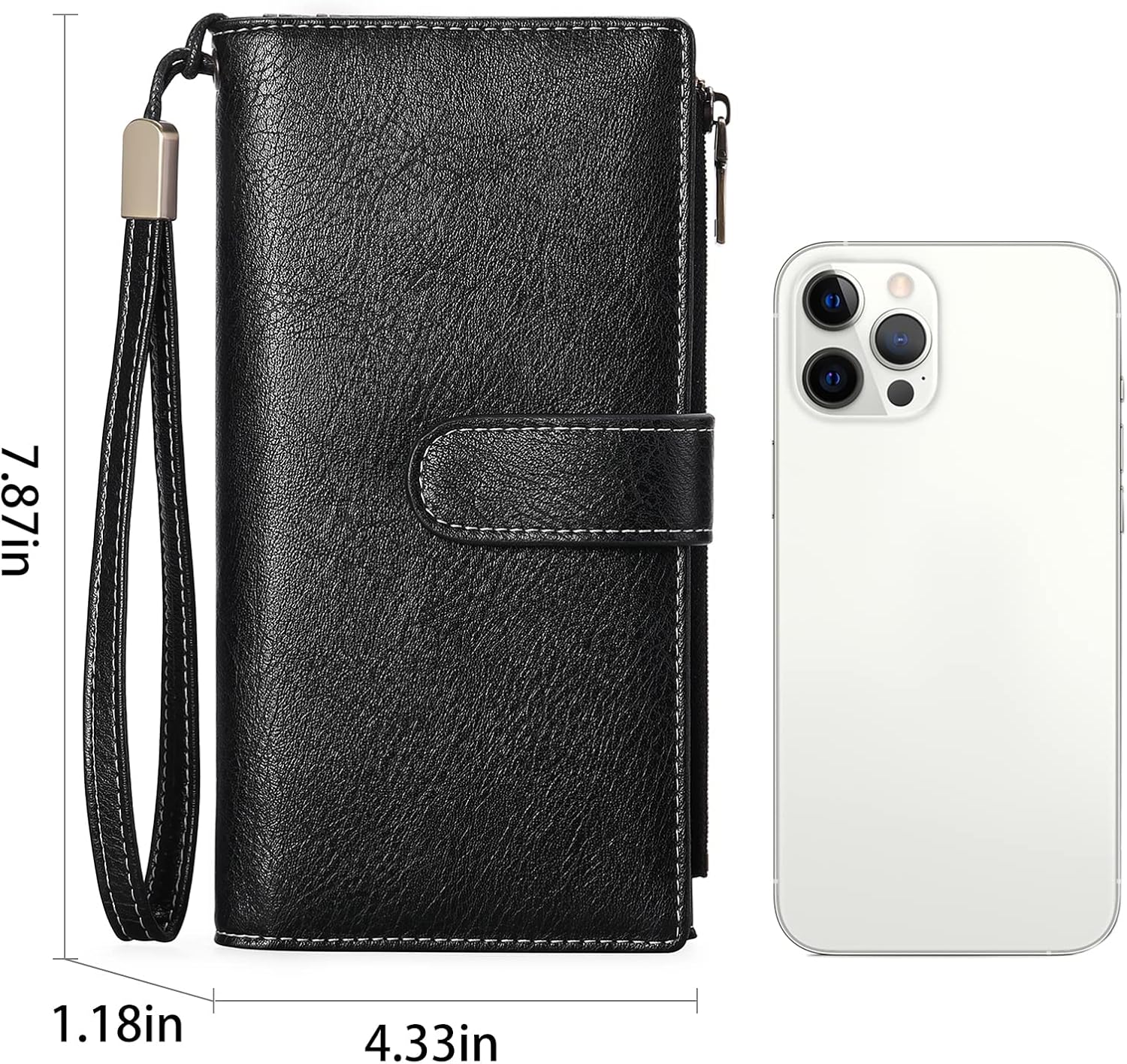 GOIACII Womens Wallets Large Capacity Credit Card Holder Rfid Wallet Women Double Zipper Pocket Leather Bifold Ladies Wristlet Clutch Wallet - Image 6