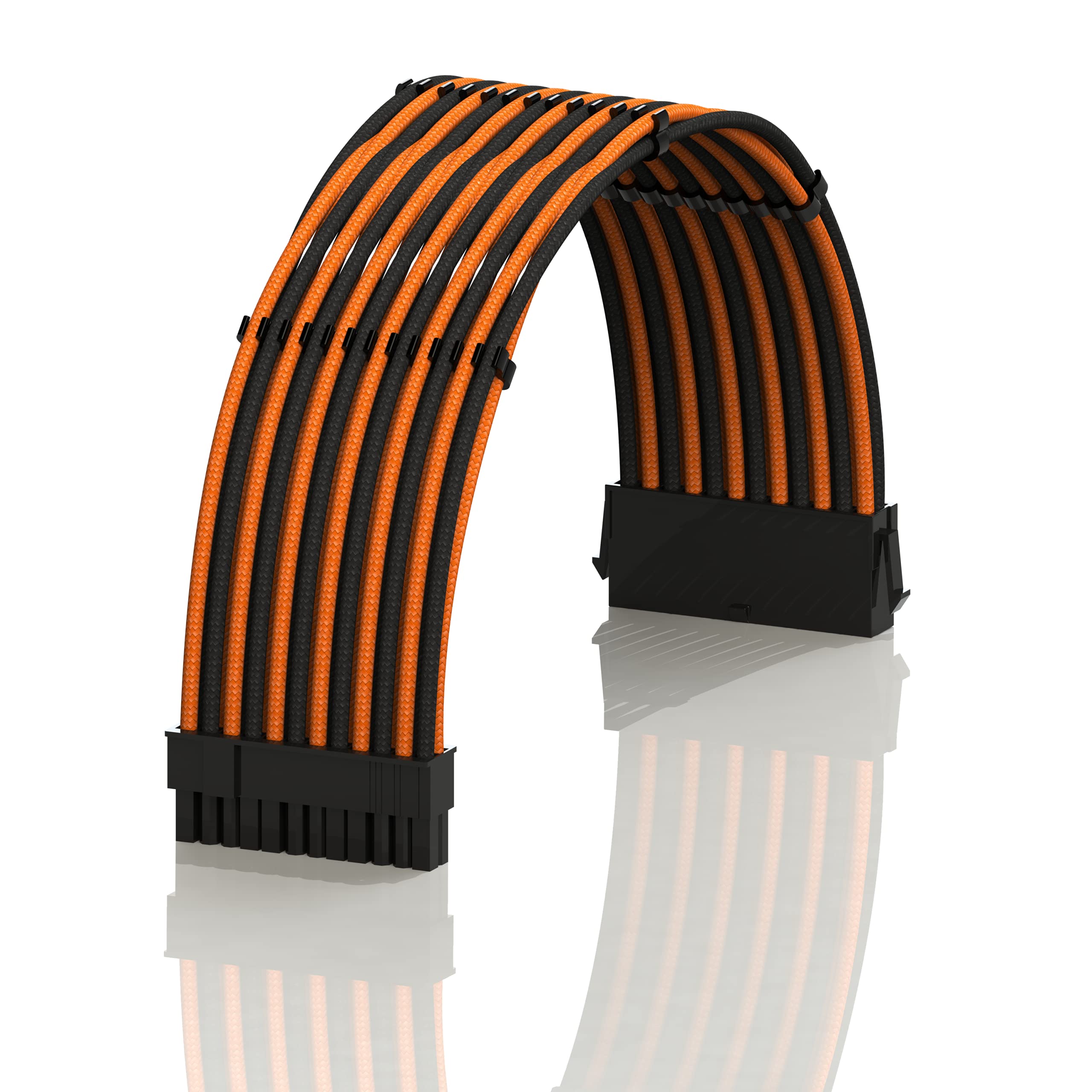 LINKUP - AVA 30cm EPS 4 Pin CPU ATX Motherboard PSU Power Supply Braided Sleeved Custom Mod PC Extension Cable w/Combs | Strong & Stiff Design | Single Pack | 300mm - Black — view 21