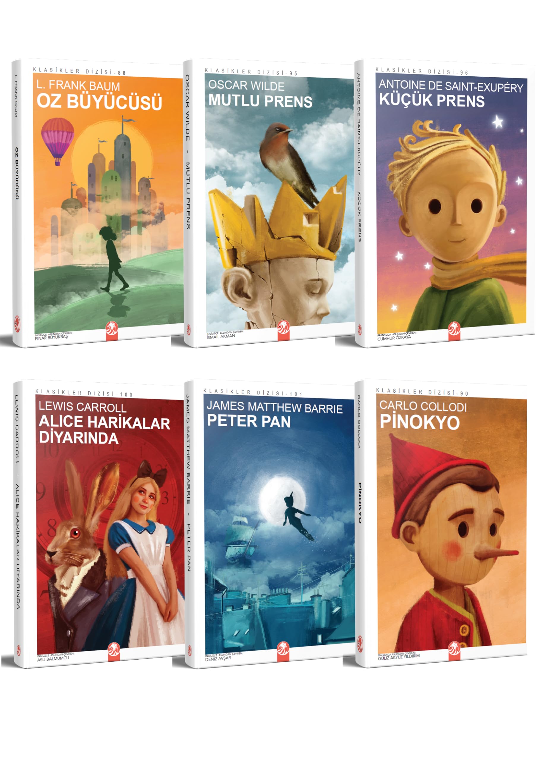 Klasik Çocuk Kitapları Seti, 6 Kitap, Oz Büyücüsü, Mutlu…