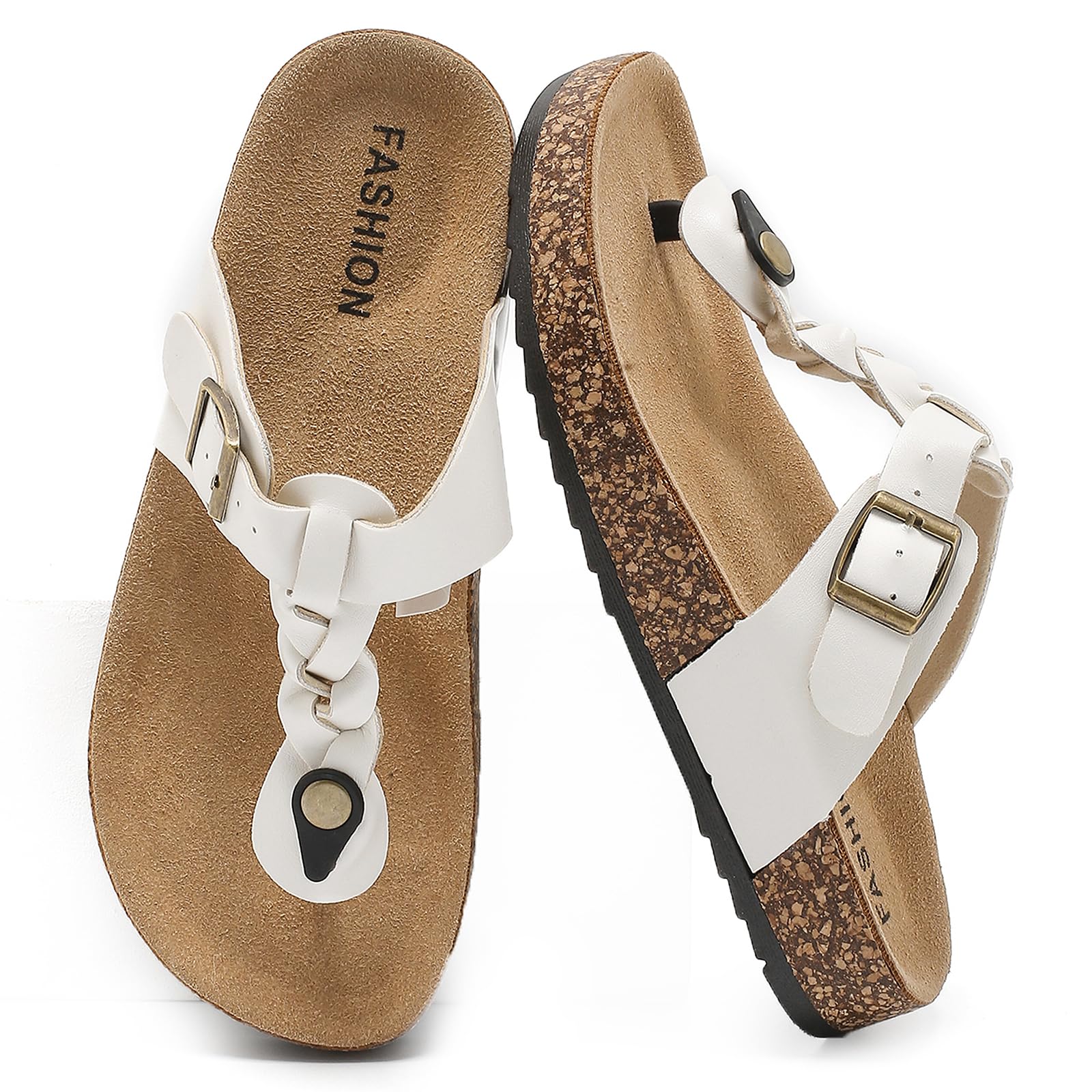 zaxunai Lässig Flach Infradito Donna, Sandali Estivi Con Suola In Sughero Unisex, Sandali Flip Flop Uomo Con Fibbia Regolabile, Pantofole Da Bagno Antiscivolo, Pantofole Comode Per Casa