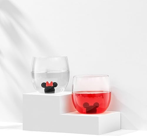 Miniatura 10 de JoyJolt Disney Mickey Mouse, Icon Highball Glass 2 vasos de vidrio para beber. Vasos de 14 onzas de alto para bebidas. Vasos de cóctel, cristalería