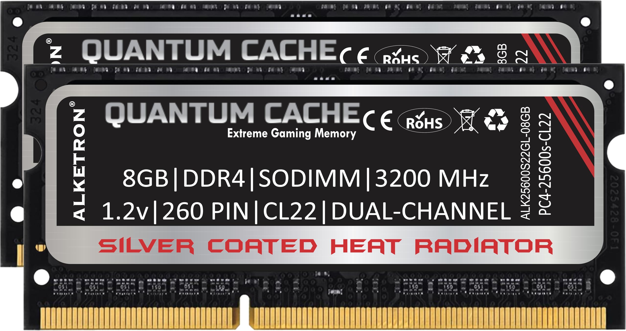 ALKETRON Quantum Cache Series Extreme Gaming Memory - 16GB Kit(8GB + 8GB) DDR4 RAM 3200MHz CL22 SODIMM PC4 25600s for laptops and notebooks - 3 Year Replacement Warranty-image-30
