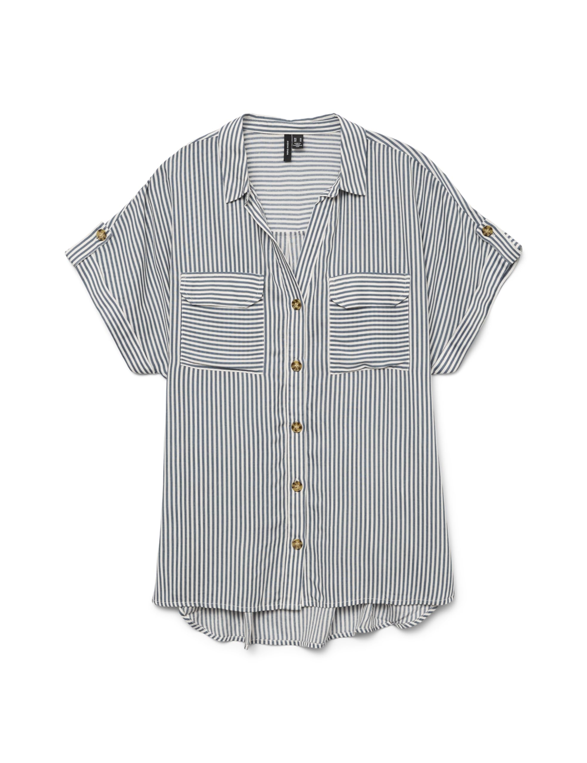 VERO MODA Women's Vmbumpy SS Shirt WVN Ga Noos, Stormy Weather, S