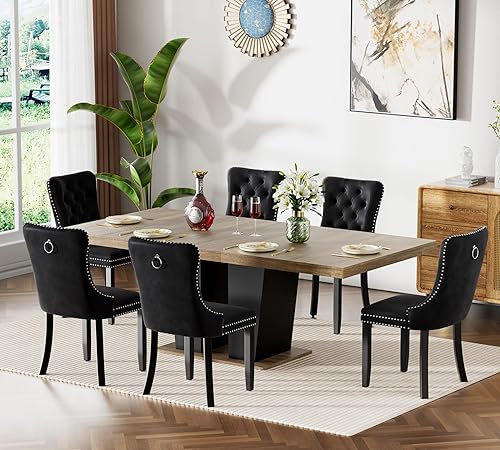 Miniatura 34 de SSLine Juego de mesas de comedor extensibles de 94.5 pulgadas para 6 personas, juego de mesa de comedor de 7 piezas, modernas mesas de cocina Blanco