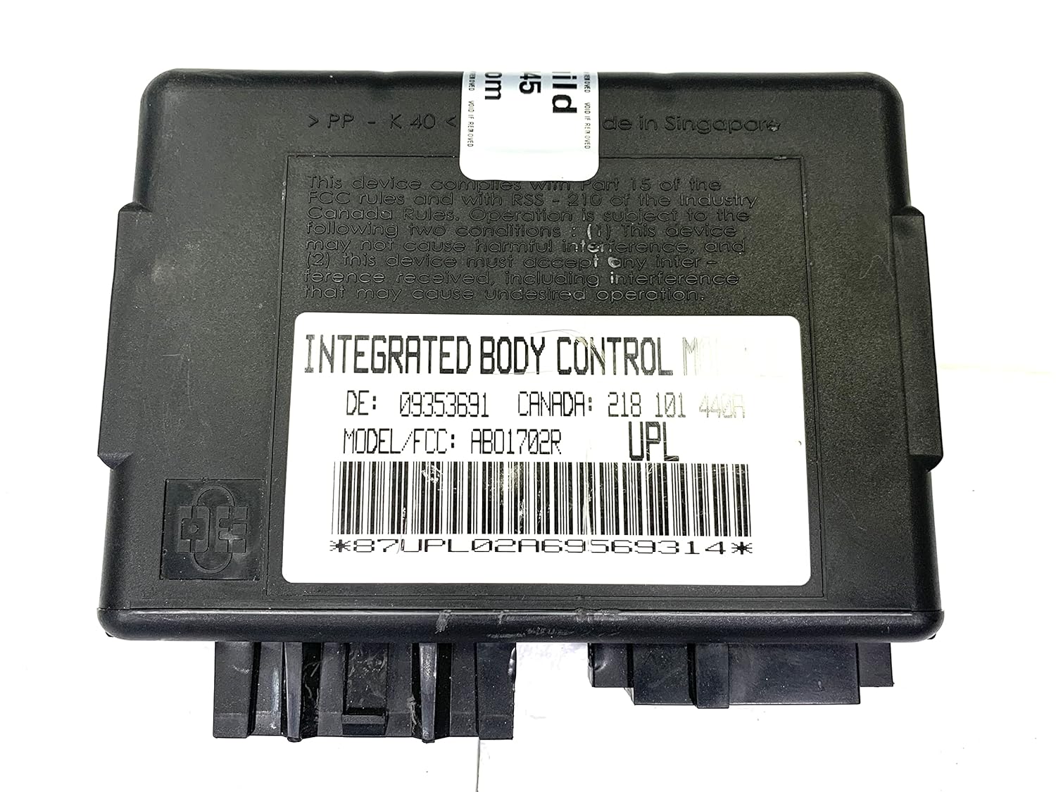 Body Control Module BCM for 99-02 Chevrolet Camaro Pontiac Firebird F-Body UPL 09353691 Rebuilt Plug & Play