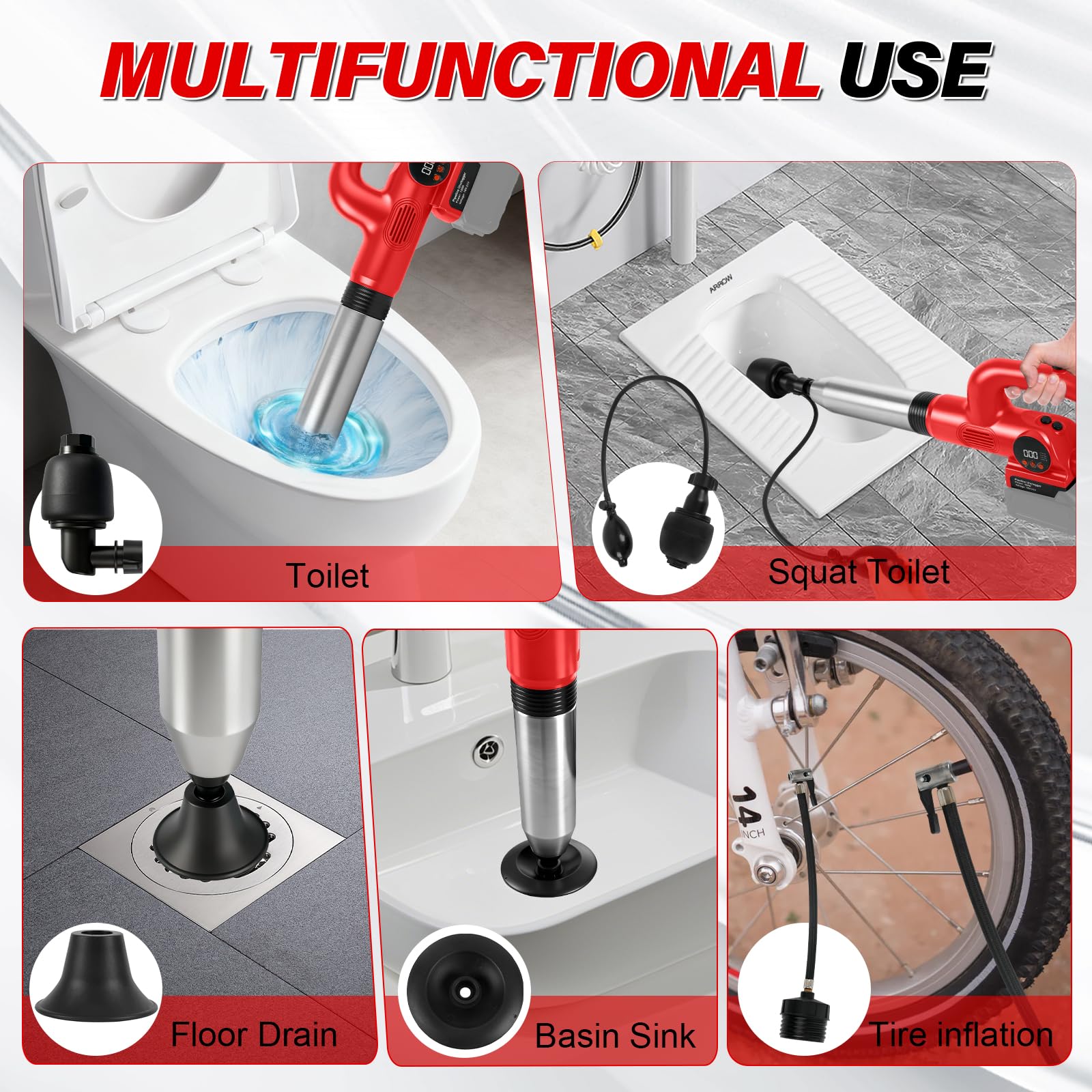Déboucheur sans fil pour Milwaukee 18V batterie (sans batterie)