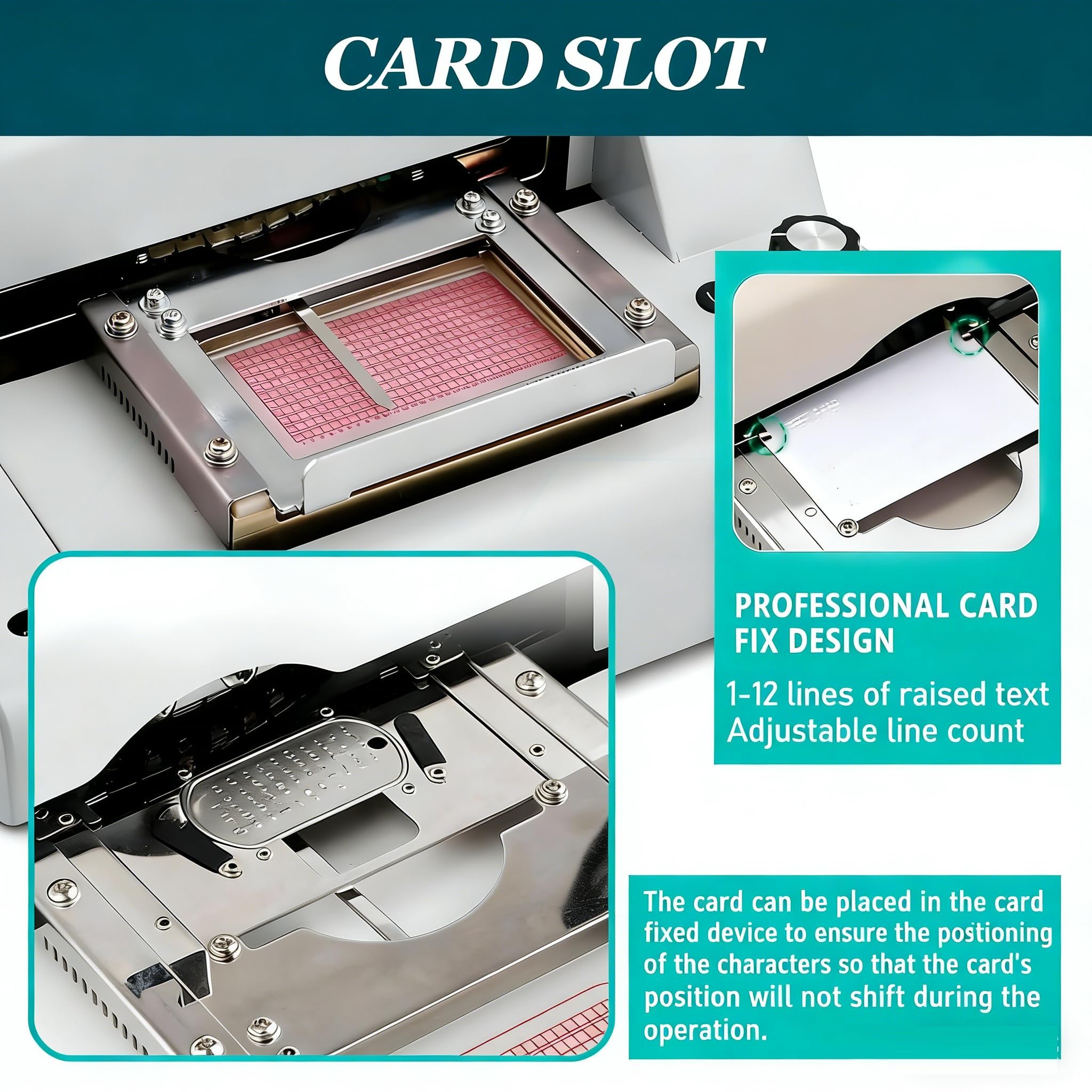 Macchina per goffratura per Carte in PVC - Pressa Manuale per Tessere identificative e Codici con capacità di 72 Caratteri