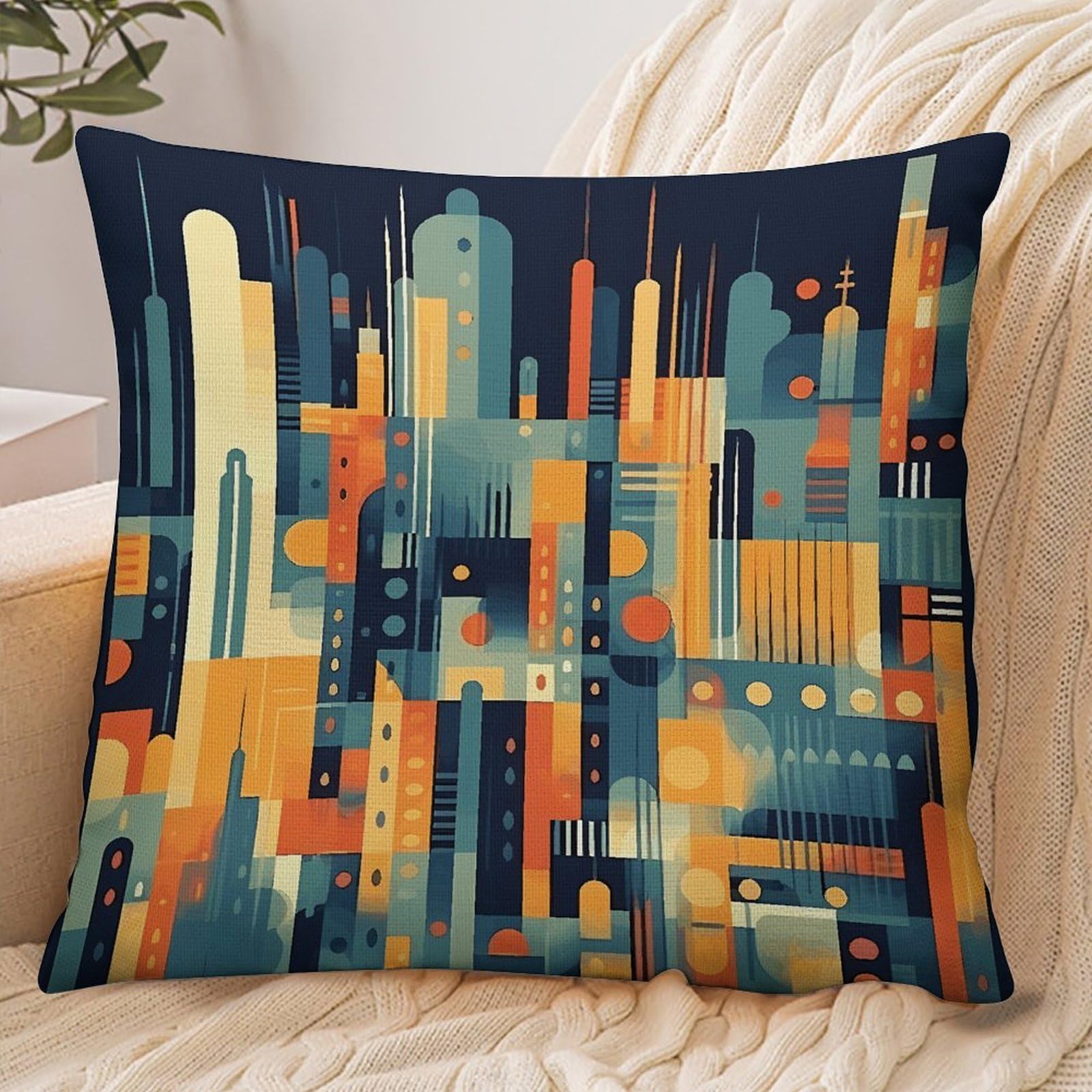 Fekiloot Style Geometric Shapes Pattern Pillowcase Pillow Sham Pillow Case