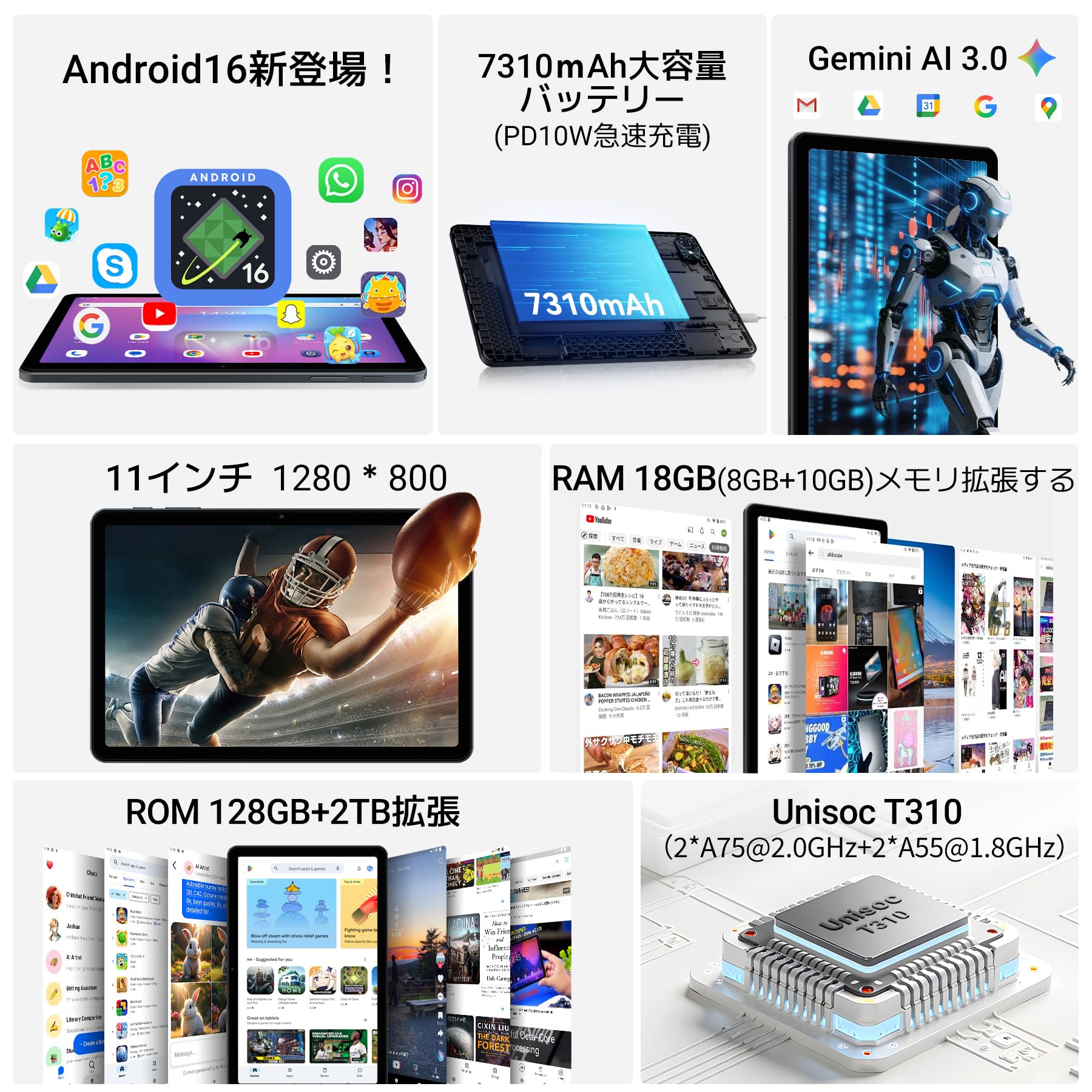 Amazon.co.jp: 【Android 16タブレット セット登場 wi-fiモデル