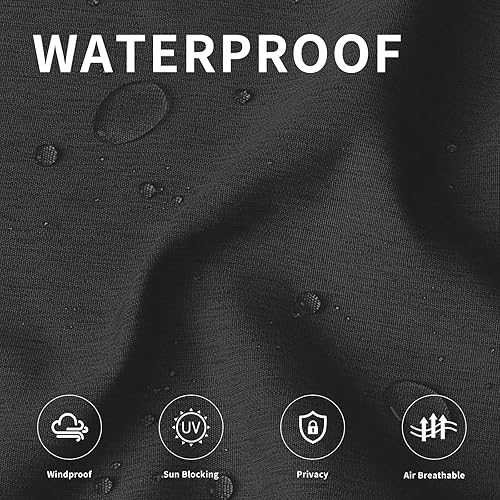 Miniatura 9 de Easy-Going Cortinas de lino para exteriores, impermeables, resistentes al viento, cortinas de privacidad suaves y gruesas para exteriores, para