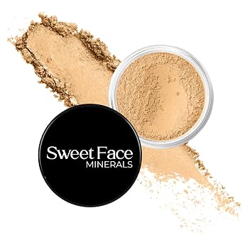 BEIGE FOUNDATION 5g Sample Size Jar Mineral Loose Powder Foundation Matte Finish, Natural Coverage for Medium Skin Sweet Face Minerals SPF 30