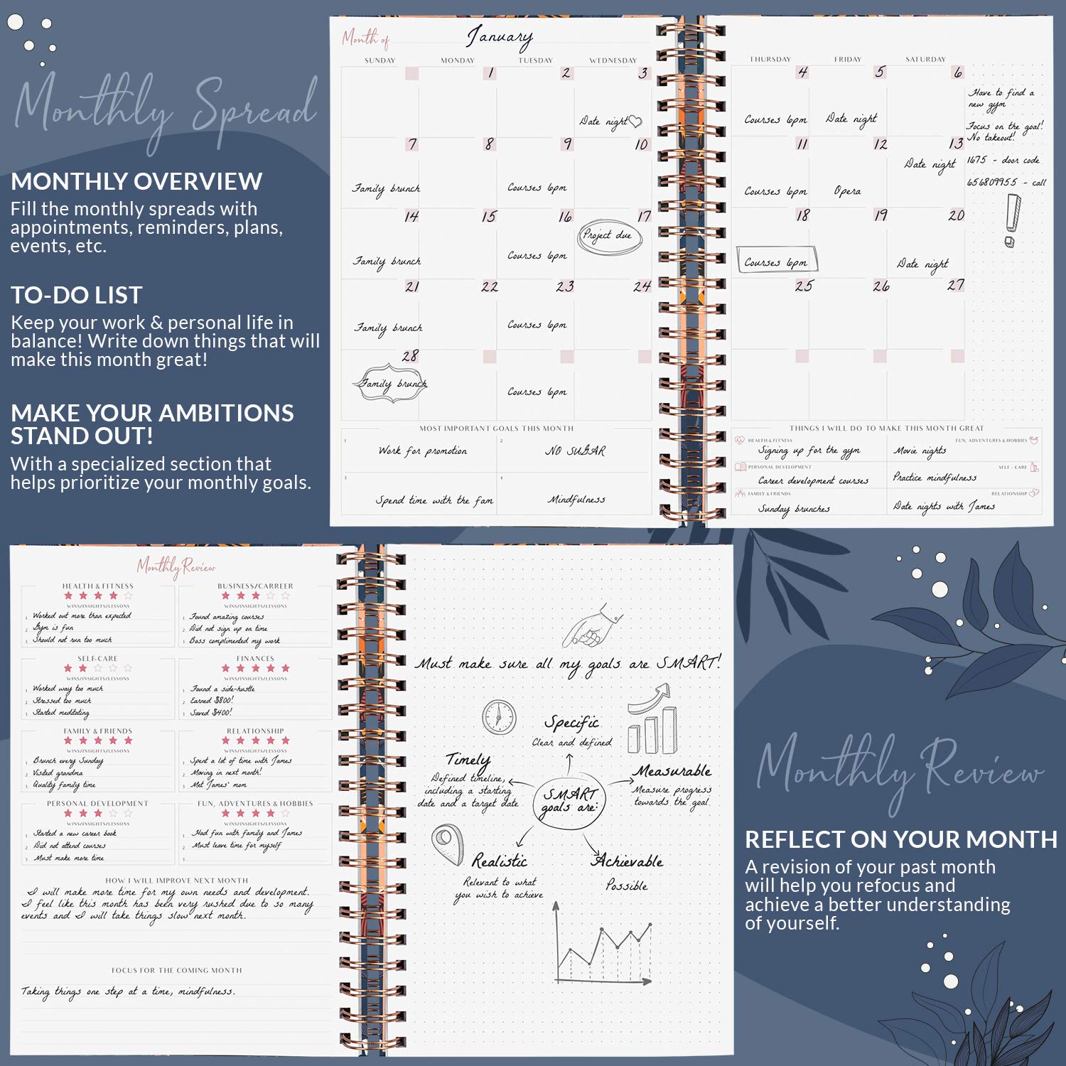 PLANBERRY Weekly Planner Large, Elegant Life & Budget Planner to Hit Your Goals & Live Happier - Image 4