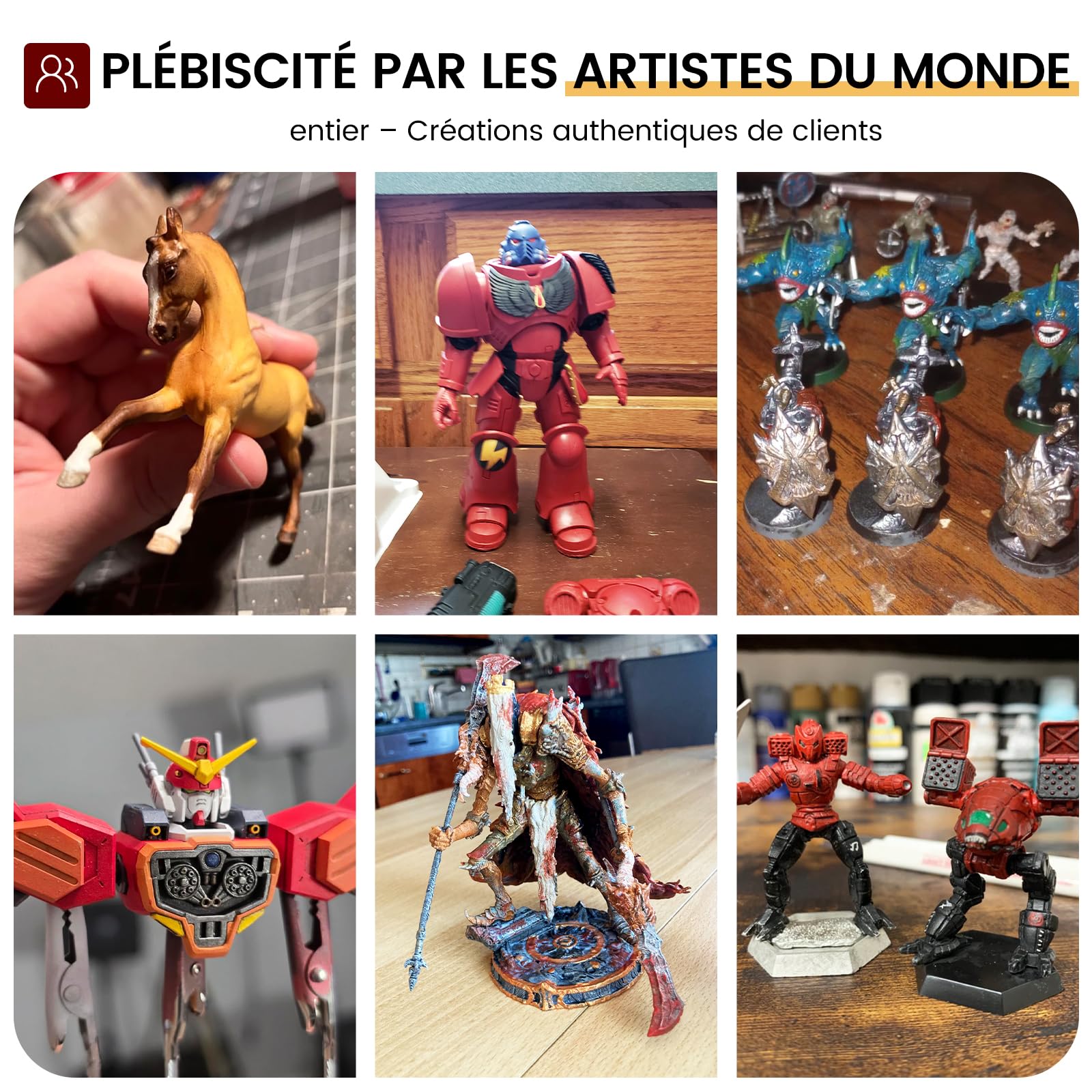 Ensemble de Pinceaux d'artiste Kolinsky Natural Professional - 5 Pinceau Fins dans Les Tailles 5/0, 2/0, 0, 1, 3 pour Aquarelle, Acrylique, Figurines, Miniature, Modélisme, Maquette | Fait Main