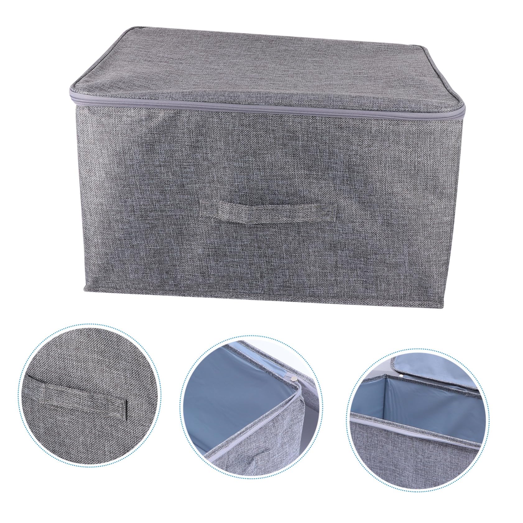 UKCOCO Caja Para Guardar Ropa Ropa De Tela Duradera Contenedor De Almacenamiento Con Tapa De Cremallera Organizador De Almacenamiento De Gran Capacidad Usos Domésticos