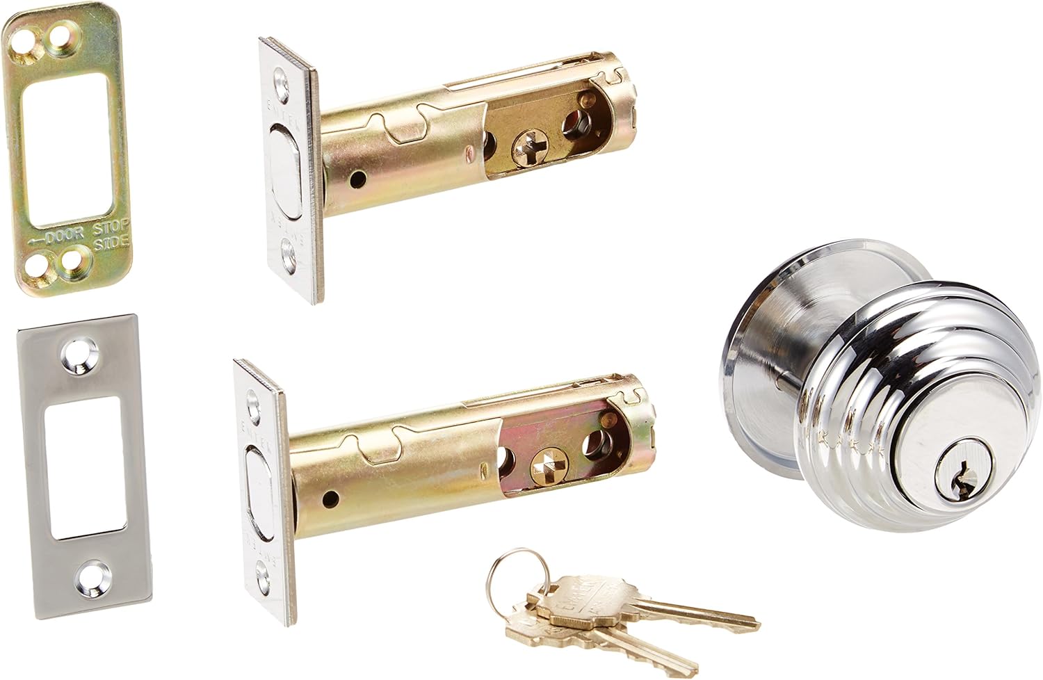 Solid Brass Single Cylinder Low Profile Deadbolt Polished Chrome with 2 3/8 Backset. Mortise Lock Parts.