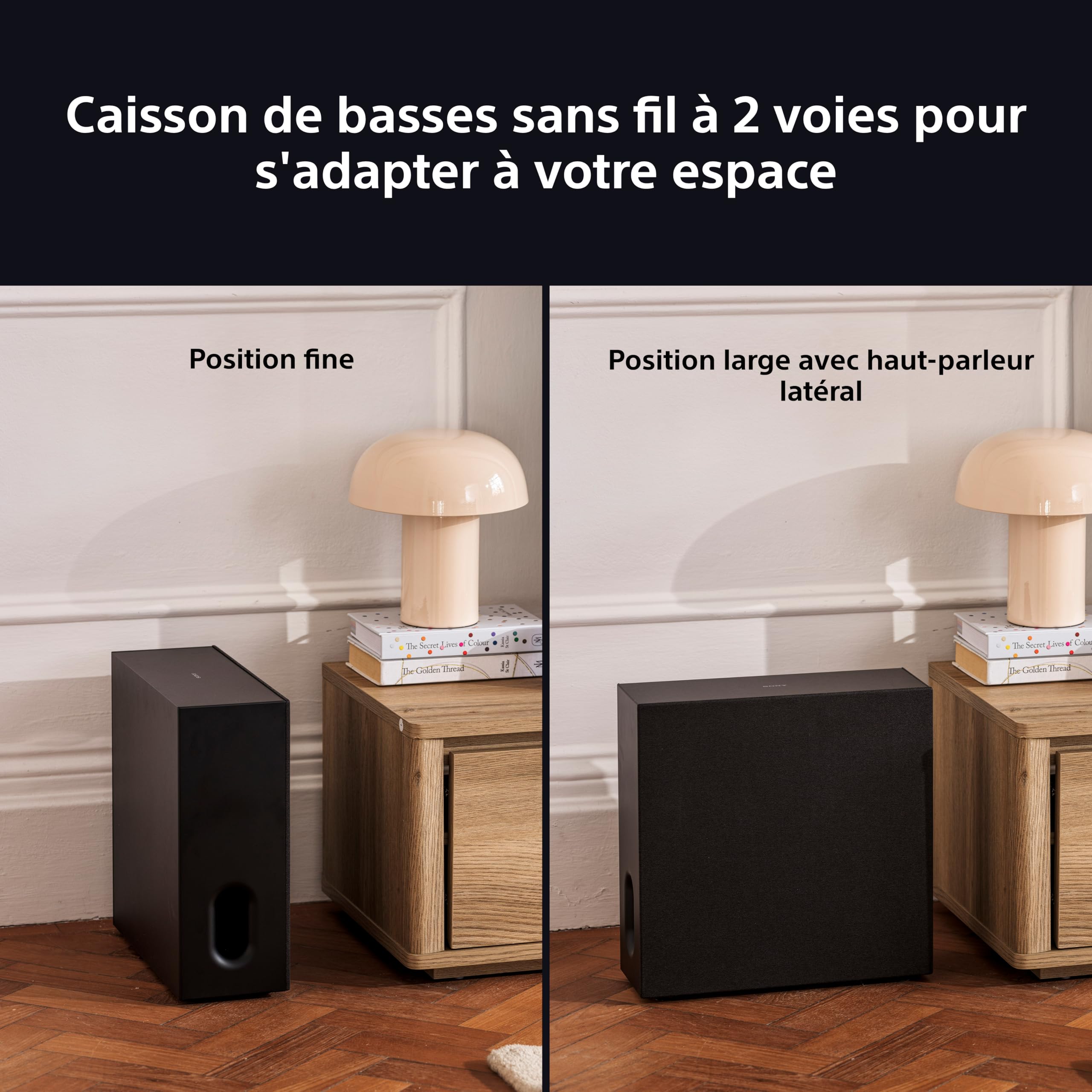Caisson de Basses sans Fil Sony BRAVIA Theatre Sub 7 - Basses Profondes de 100 W | Installation et contrôle faciles | Compact | Style 2 Voies | Design Assorti aux Barres de Son et aux Enceintes