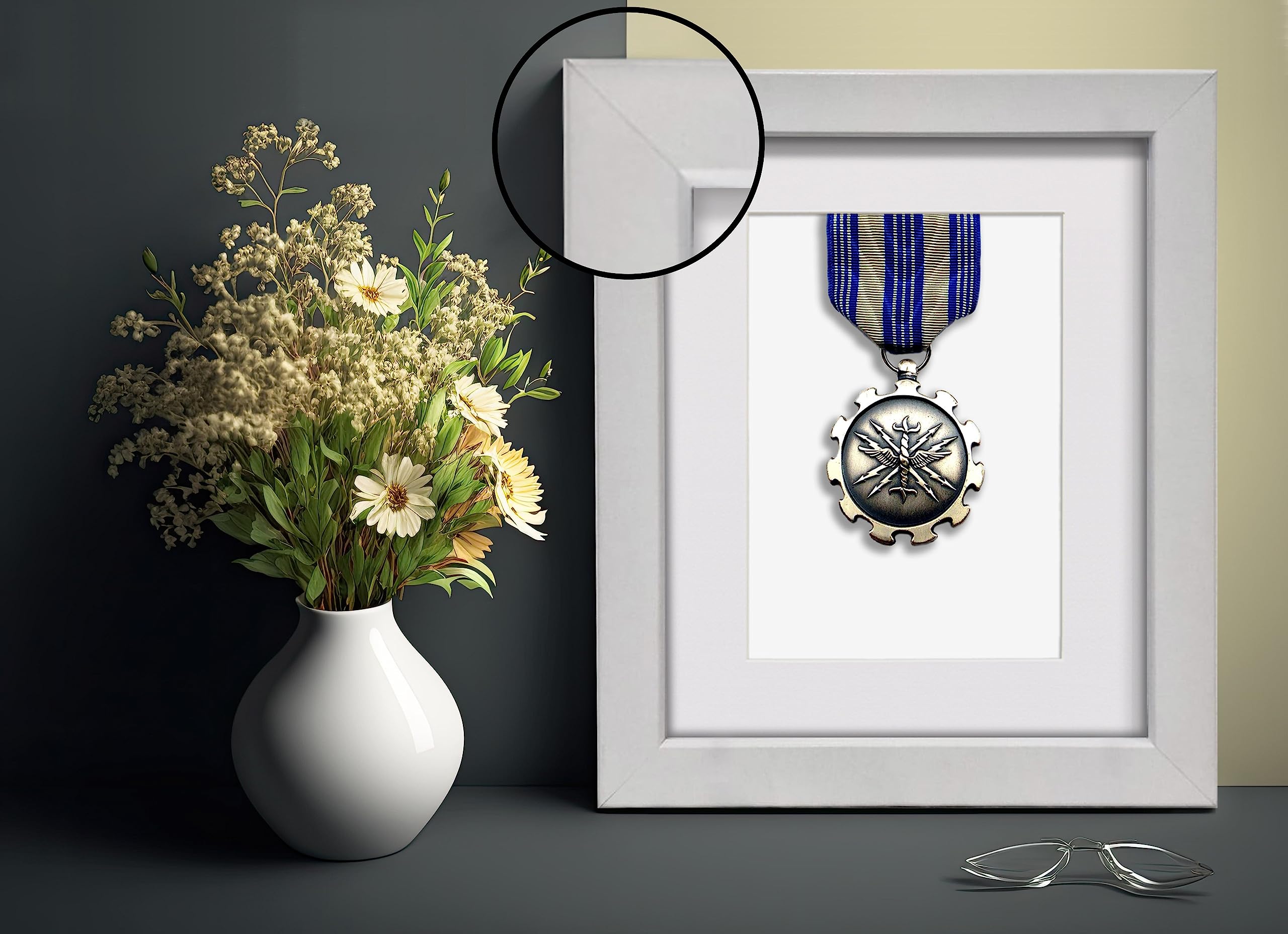 FRAMOREY Stylish Back Mount Display Elevate Artwork White 60x70CM Photo Print Frame with 50x60CM White Mount Shadow Box Frame - Showcase Artwork & Objects With Multicolored Mounts