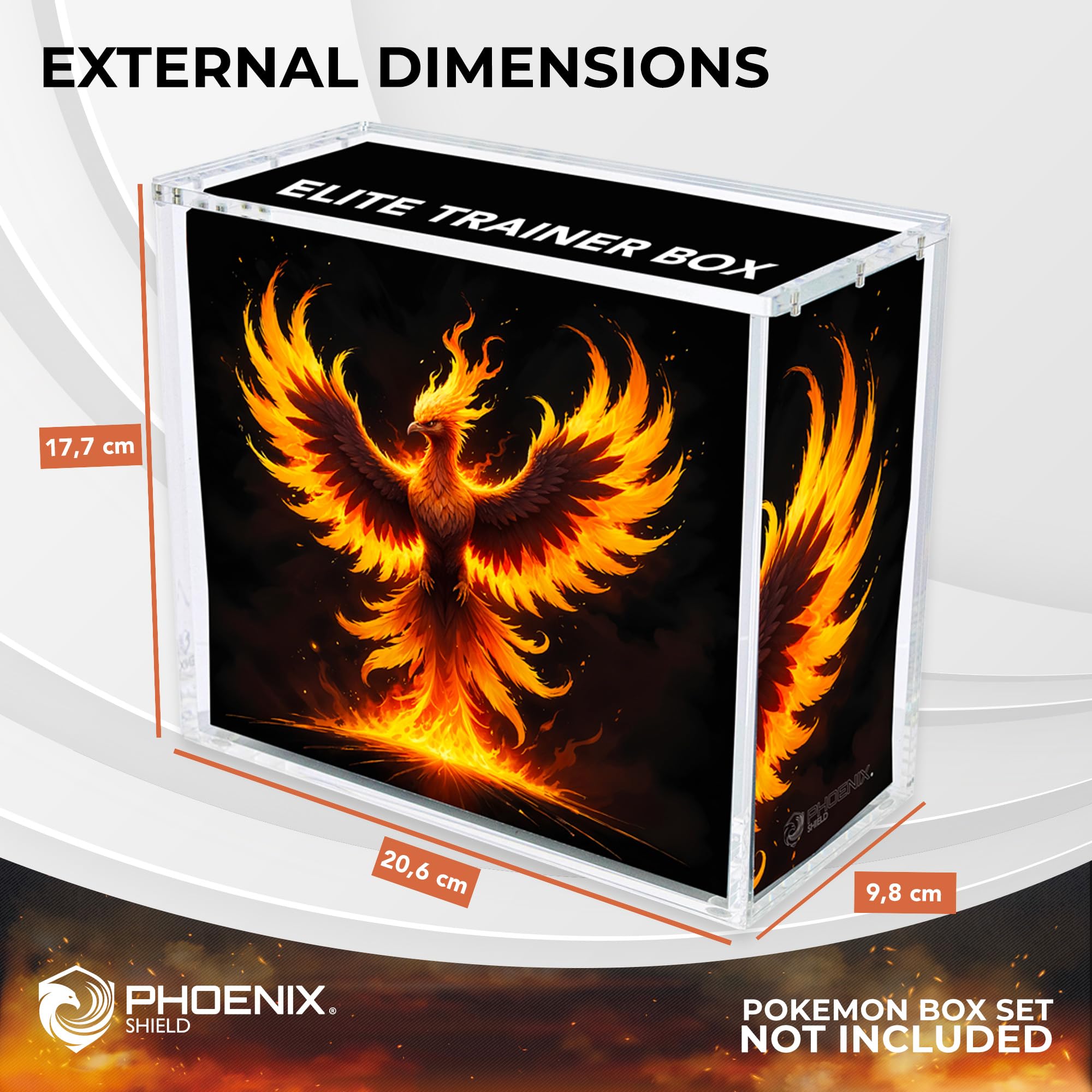 PHOENIX SHIELD | Boîte Acrylique ETB avec Couvercle - Protection pour Display - 69002