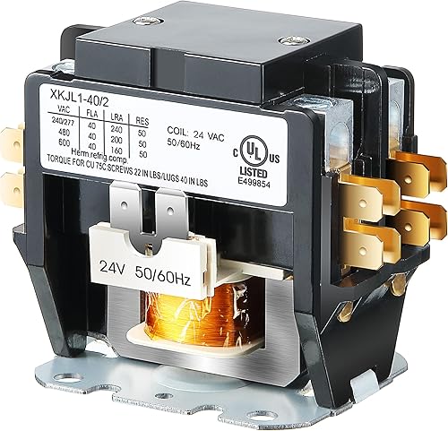 Contactor de motor para portador de HVAC, 24 VCA, bobina de 40 amperios, relés de repuesto de 2 polos compatibles con PC240A, aire acondicionado,