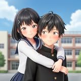 アニメの女子高生、さくらちゃん、日本の家族生活、女の子向けゲーム、オフライン