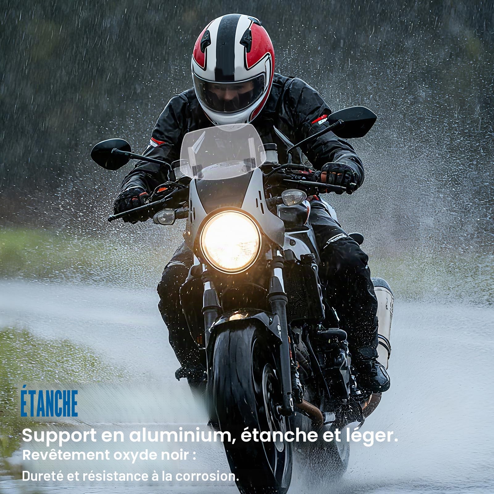 Extension de pare-brise de moto universelle surélevée à clipser - Déflecteur de vent - 29,5 x 17,5 cm - Extenseur de pare-brise en ABS - Spoiler - Convient aux motos avec pare-brise avant
