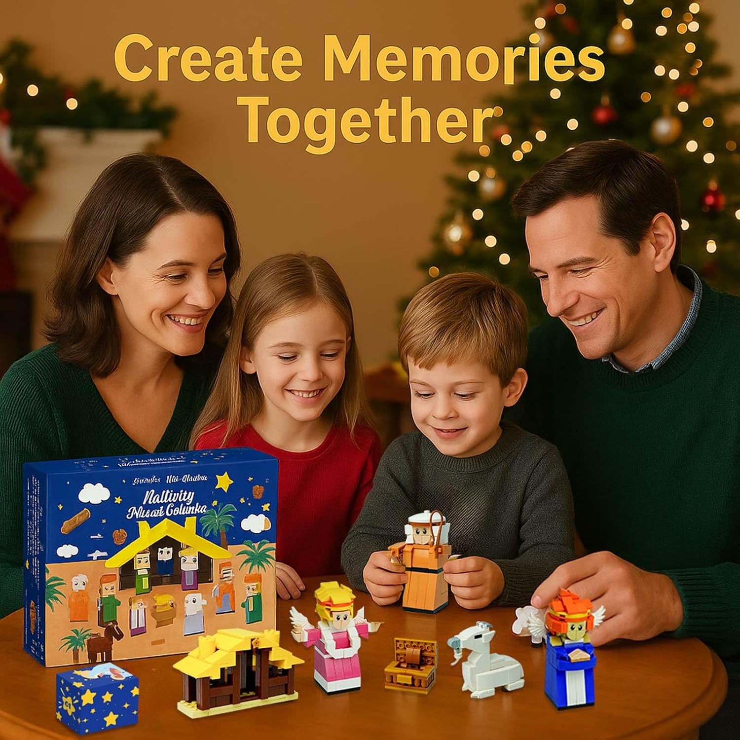 Nativity Advent Calendar 2025 Kids – 24 Days Building Blocks Kits Christmas Gifts Countdown Calendar Set, Stocking Stuffer Holiday Building Toys for Boys, Girls, Teens & Adults Ages 6+