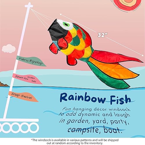 Miniatura 2 de emma kites Lindo arco iris - Windsock Spinner en espiral de 32 pulgadas