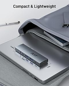 Acer 6 in 2 Detachable USB C Mac HDMI Adapter Multiport Hub Dongle for MacBook Pro/Air M3 M2 M1 13"-16" with 4K@60Hz, Compatible with Thunderbolt 3/4, 100W PD Charging, 2 USBA & 2 USBC 3.0 Data Ports