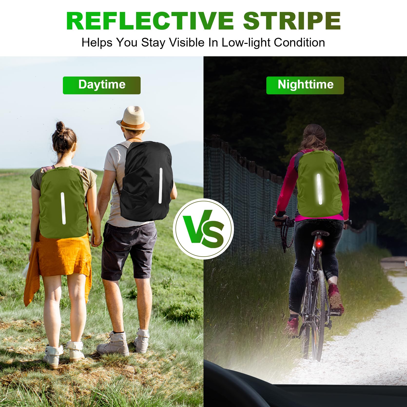 LAMA 2 Pack Waterproof Rain Cover for Backpack, Reflective Rucksack Rain Cover for Anti-dust/Anti-Theft/Bicycling/Hiking/Camping/Traveling/Outdoor Activities