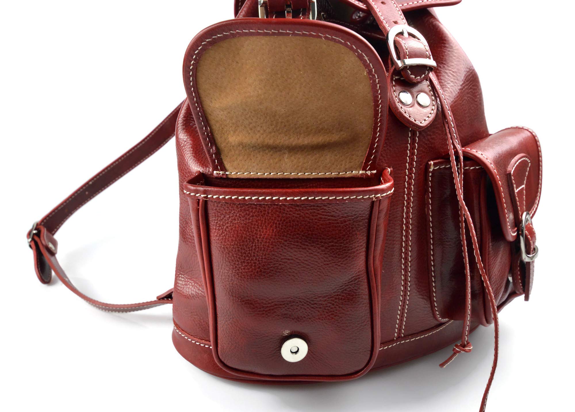 Mochila de piel rojo mochila piel mochila hombre mujer mochila de viaje mochila de cuero mochila sport bolso de espalda piel