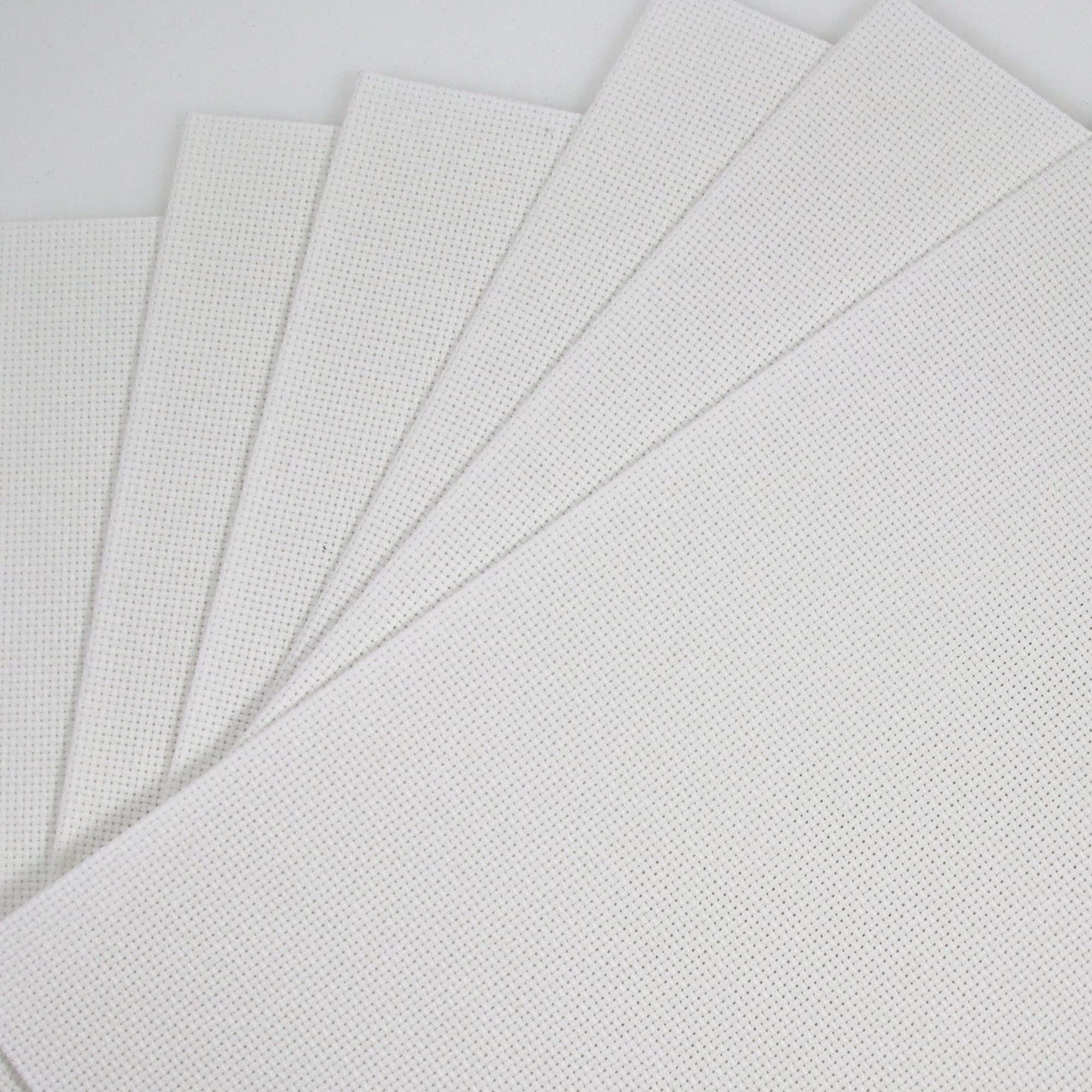 KCS 4/6 pc of 12" x 18" 30cmx45cm 16CT Counted Cotton Aida Cloth Cross Stitch Fabric (White, 6 pc)