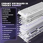 YUNZII X98 QMK/VIA Wireless Mechanical Keyboard with Knob, Hot Swap Gaming Keyboard, BT5.0/USB-C/2.4GHz, Pre-lubed Switches Gasket RGB Backlit for Wins/Mac (Milky White, Snow Switch)