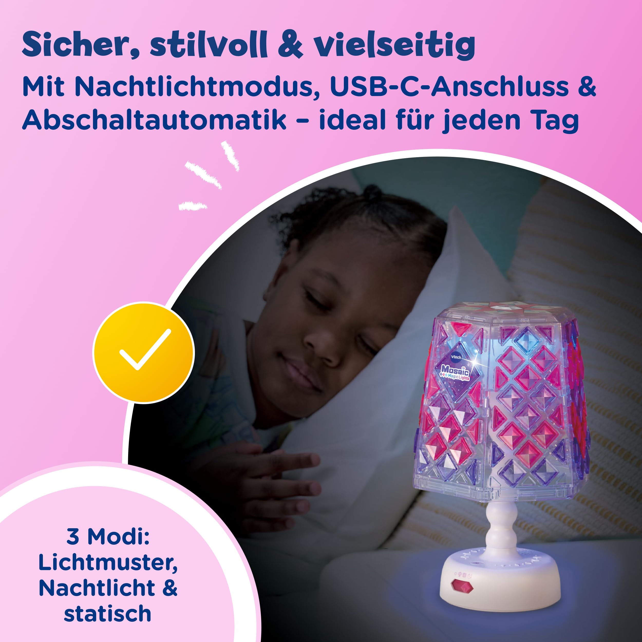 Mosaique Loisir Creatif VTech - Mosaïc Magic Lights Boîte à Bijoux - Kit Mosaïque Enfant Boite A Bijoux