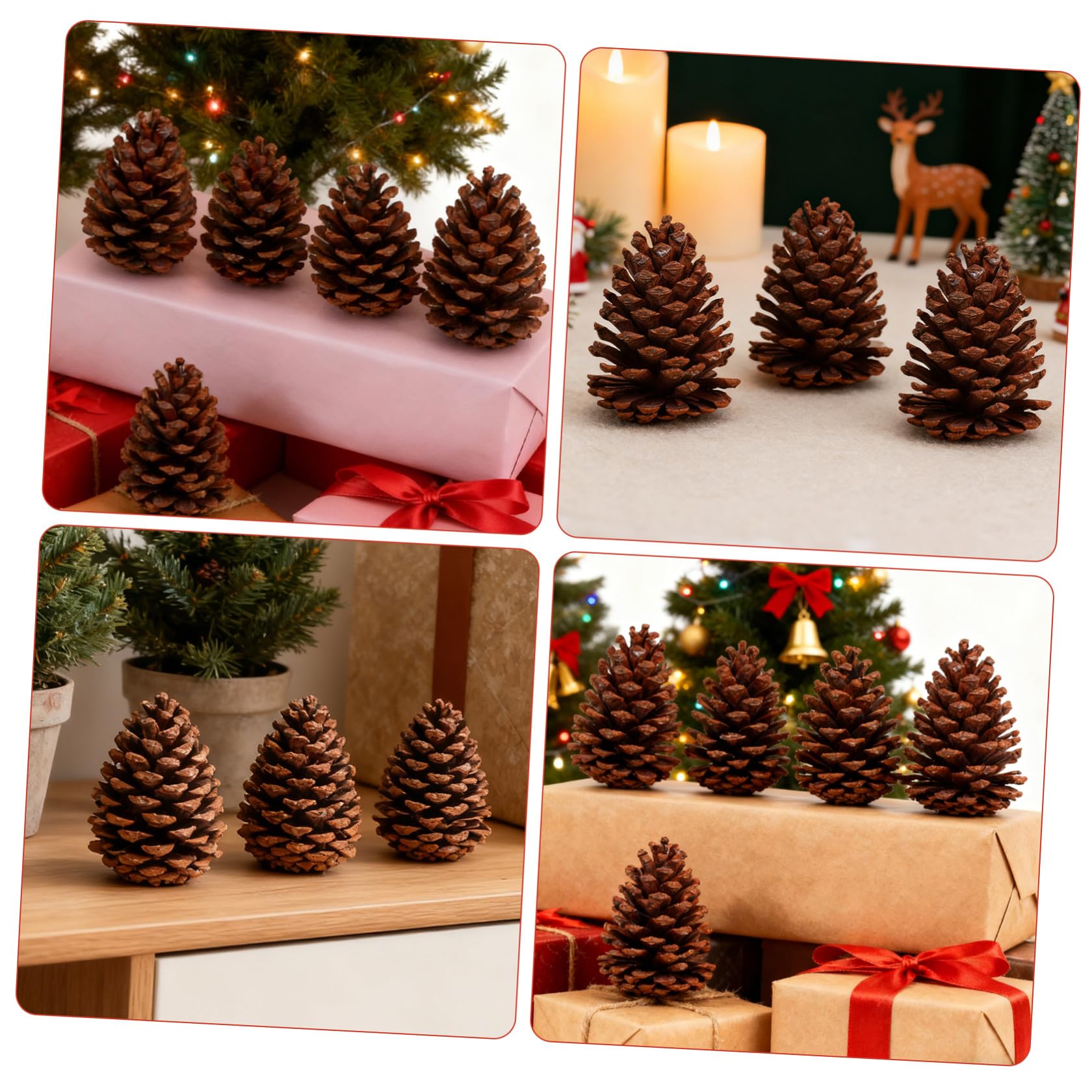 Kiefernzapfen Tannenzapfen 6 Stück Getrocknete Naturzapfen als Fotorequisite und Weihnachtsbaumschmuck für Handwerk und Deko