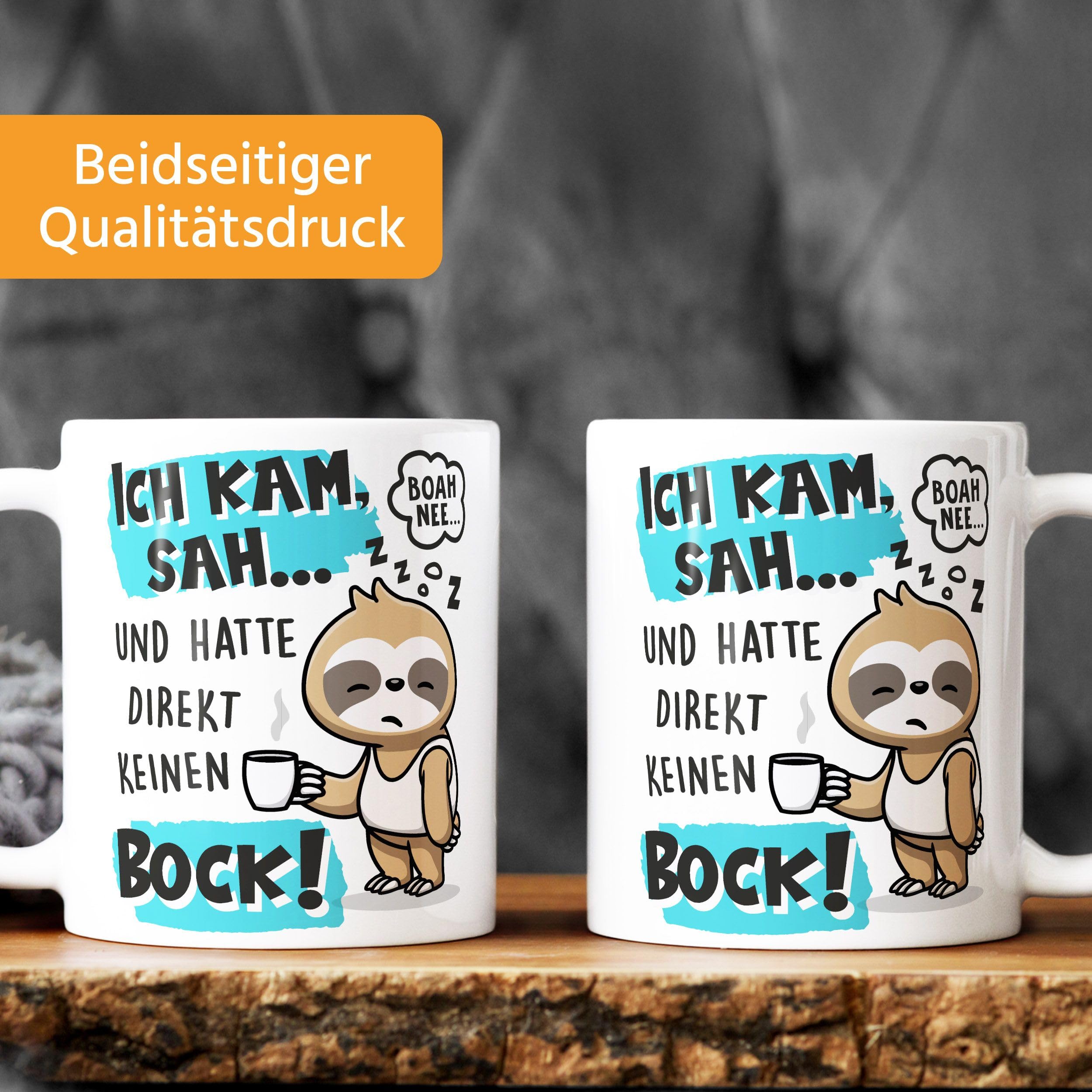 MoonWorks Kaffeetasse Mit Faultier & 'Relax'-Spruch – Lustiger Keramikbecher Für Büro & Zuhause