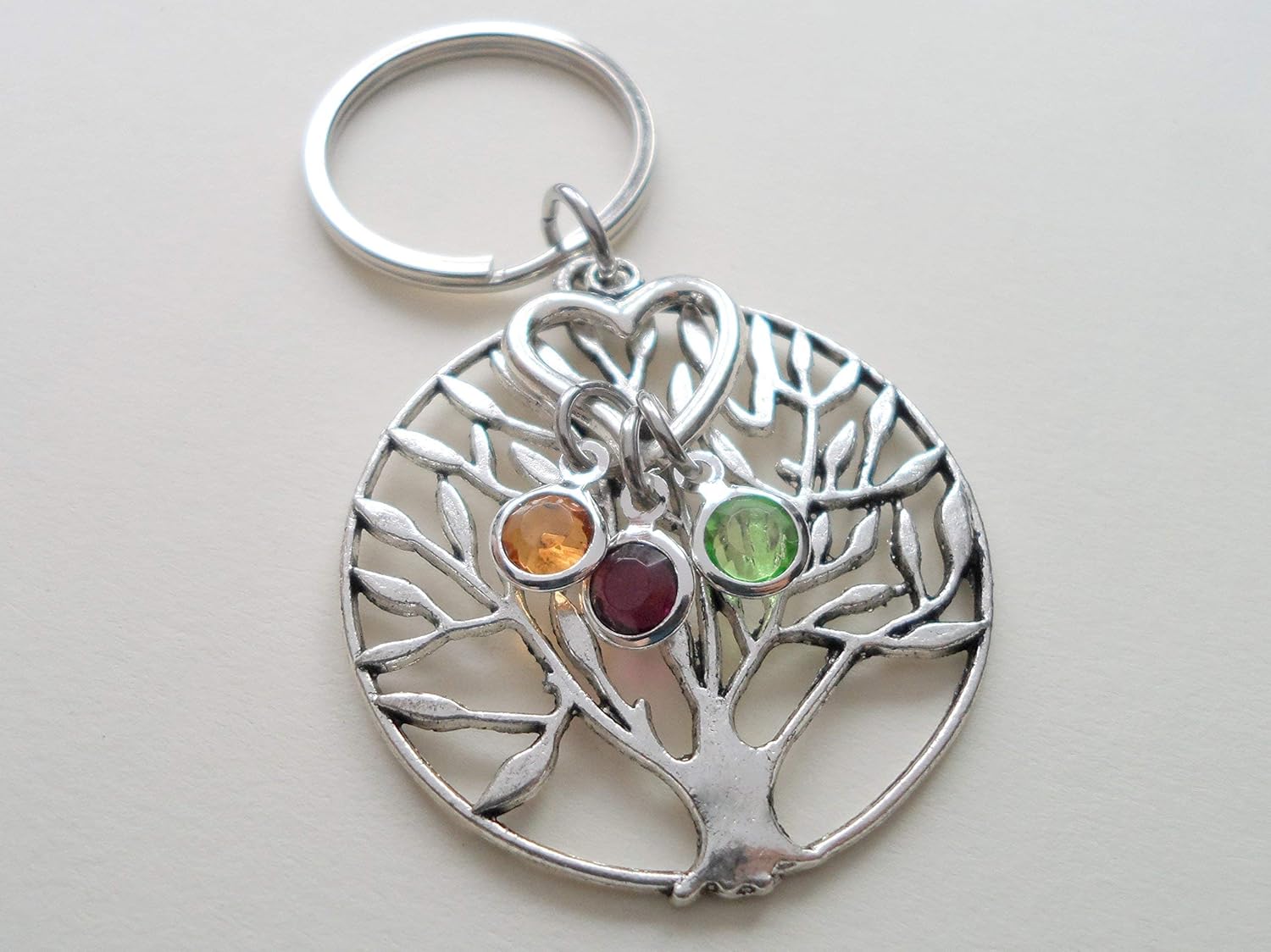Custom Family Tree Keychain with Birthstone Charms, Gift for Mom or Gift for Grandma - Image 4