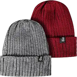 Kit 2 Gorros Inverno Touca de Frio Lã Canelada Gelo Neve Vento Orelha Quentinha Proteção Unissex Modelo Americano Estiloso Beanie Sailor Kouk Authentic