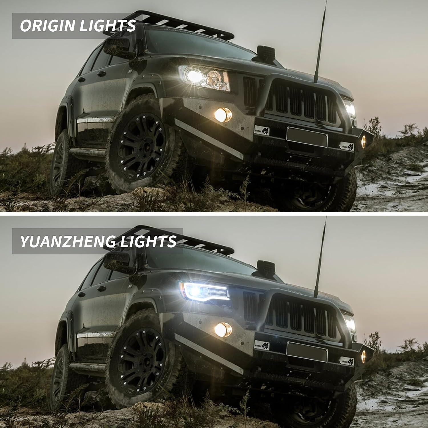 VLAND Headlights For Jeep Grand Cherokee WK2 2011 2012 2013 4th Gen (Fourth Generation WK2), Chrome Lens
