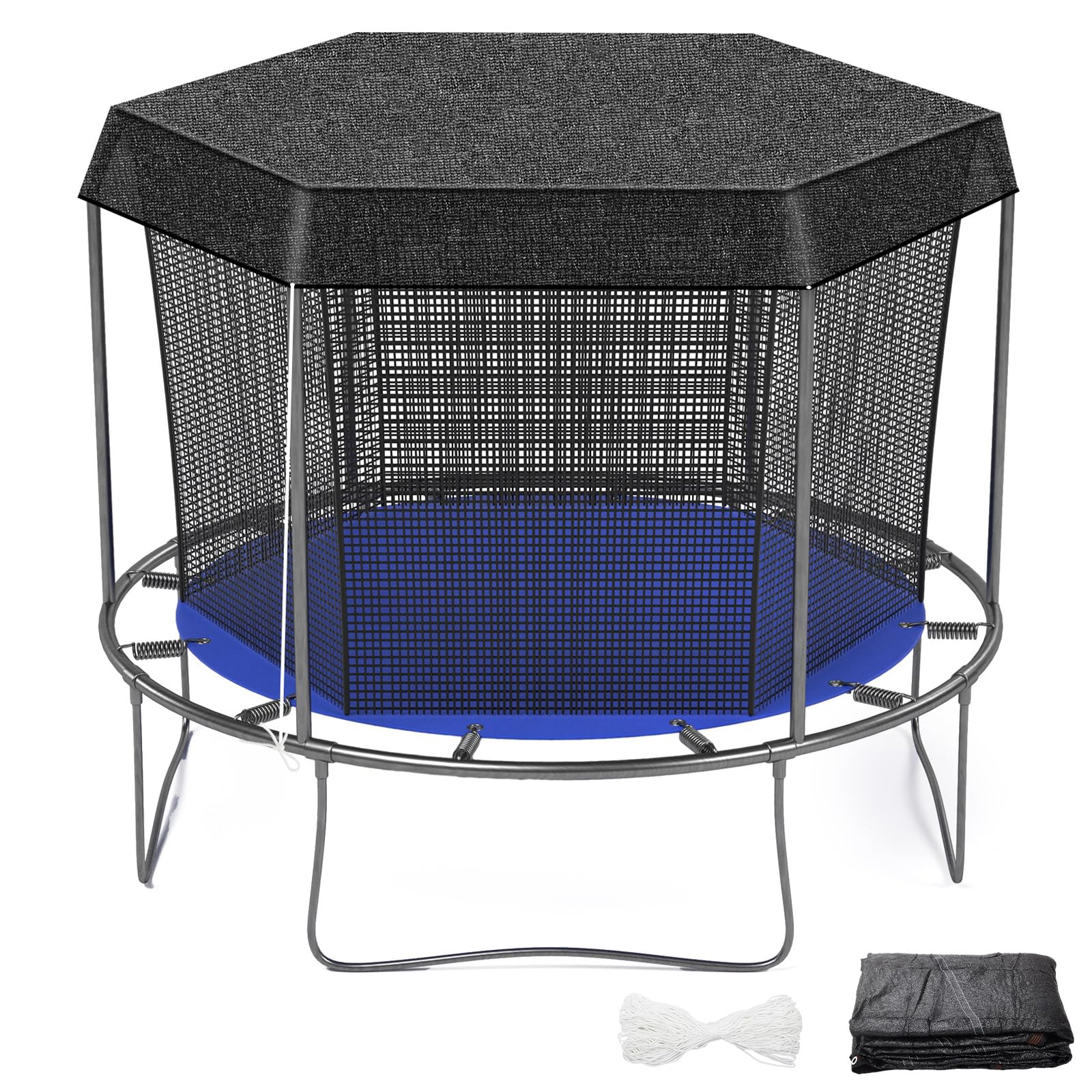 Windyun Trampoline Shade Cover Black Sunshade Tent Top Cover for 8ft 10ft 12ft Round Trampoline, Easy to Install for Backyard Playground, Tent Only(8 ft)