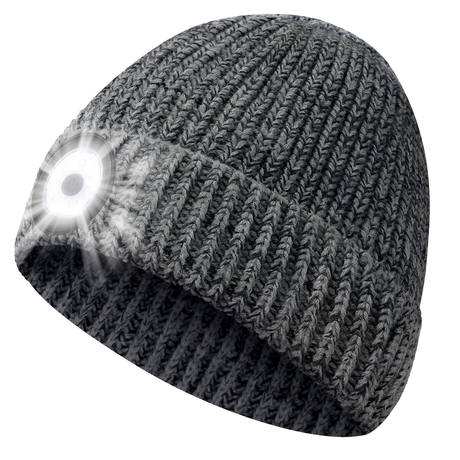 PASTACOMens Gifts Hat Beanie with Light - Christmas Stocking Fillers for Dad Hat with LED Light Running Fishing Cycling Gifts for Men Women Bright Head Torch Hat with Light Rechargeable Secret Santa Gifts