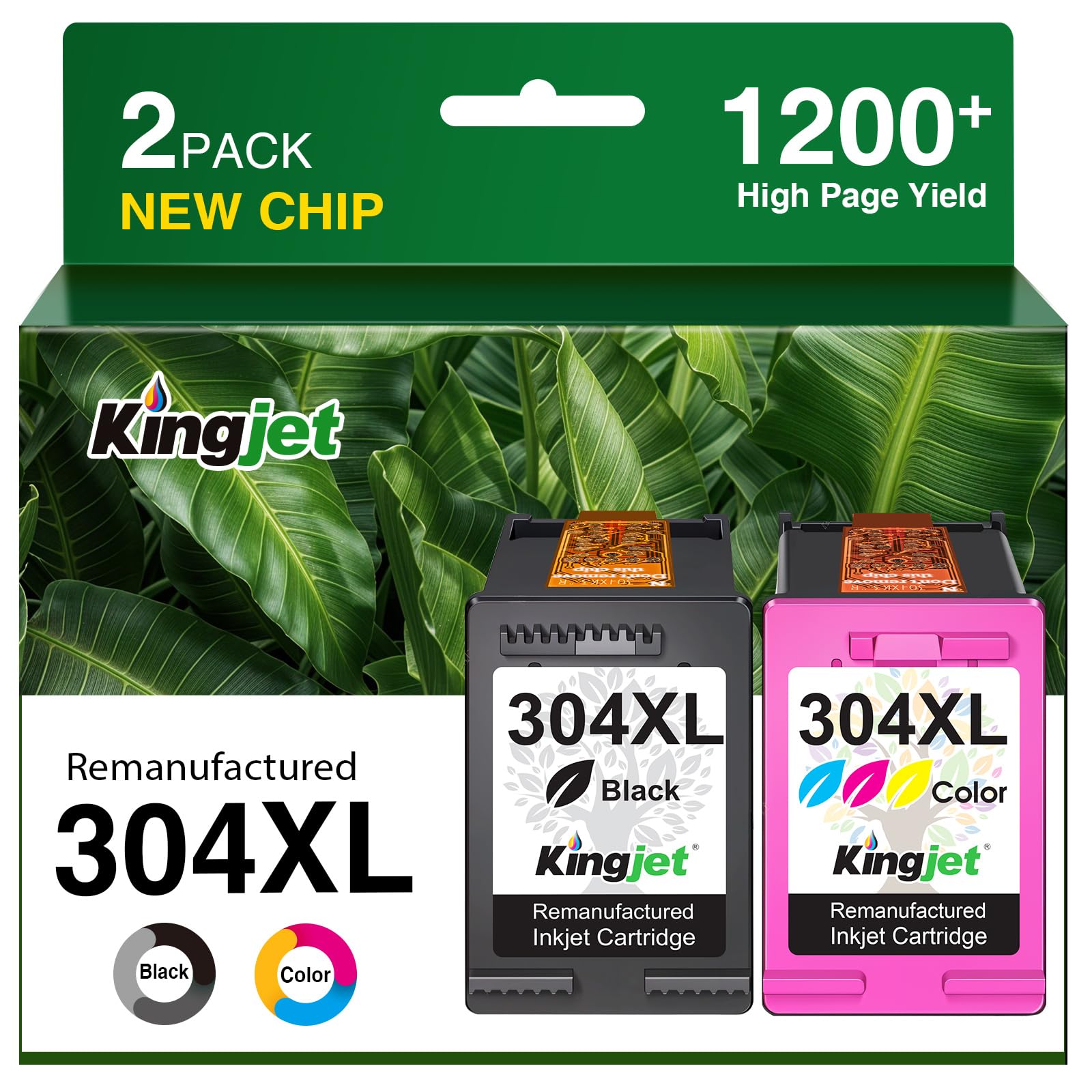 304XL Printer Ink 304 XL Ink Cartridges Combo Pack, Replacement for HP 304 Ink Cartridges Black and Colour, for HP Envy 5010 5020 5000 5030 5032, DeskJet 2600 3762 3760 2630 2620 3720 3750