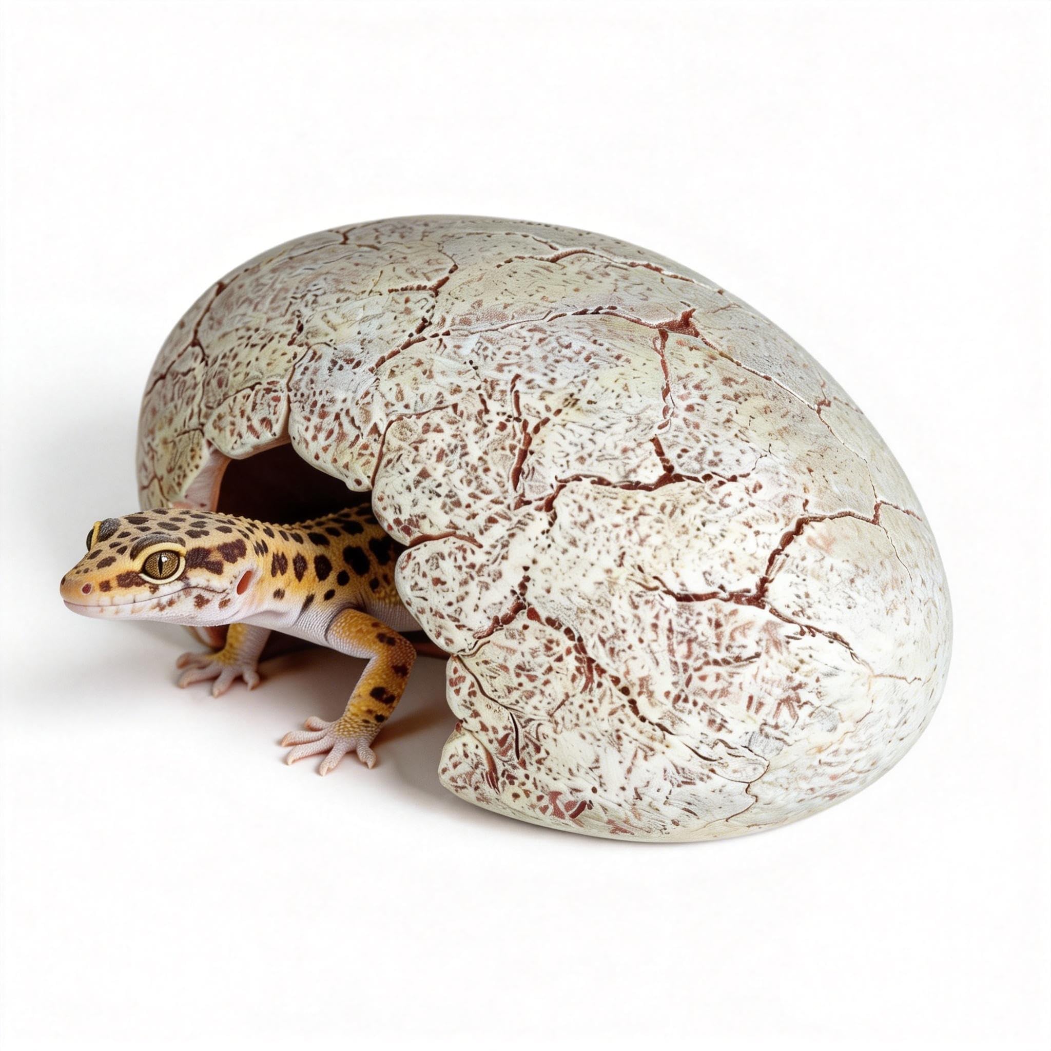 Dinosaur Egg Reptile Hide - Resin Cave for Leopard Gecko, Bearded Dragon & Small Snakes - Humid Hide, Shedding Aid & Terrarium Decor Tank Accessories (Small)