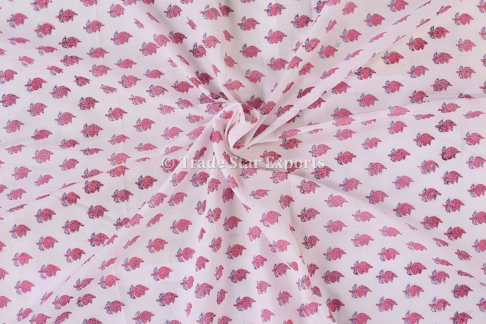 Trade Star Indian Ethnic 100% Cotton Running 3 Yard Hand Block Print Natural Fabric for Dressmaking, Sewing, Crafting Handmade Fabric by The Yard (Pattern 12)