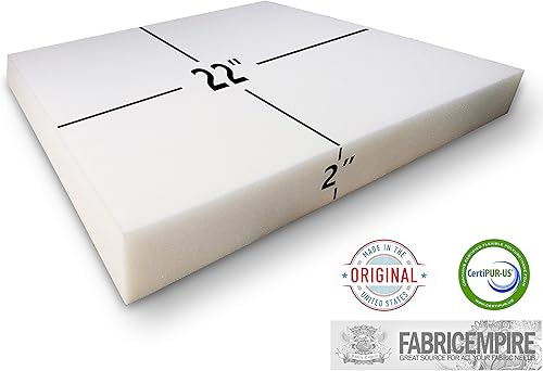 Miniatura 6 de Fabric Empire Sábana de cojín cuadrada de espuma de densidad media para tapicería prémium (4 x 22 x 22 pulgadas)