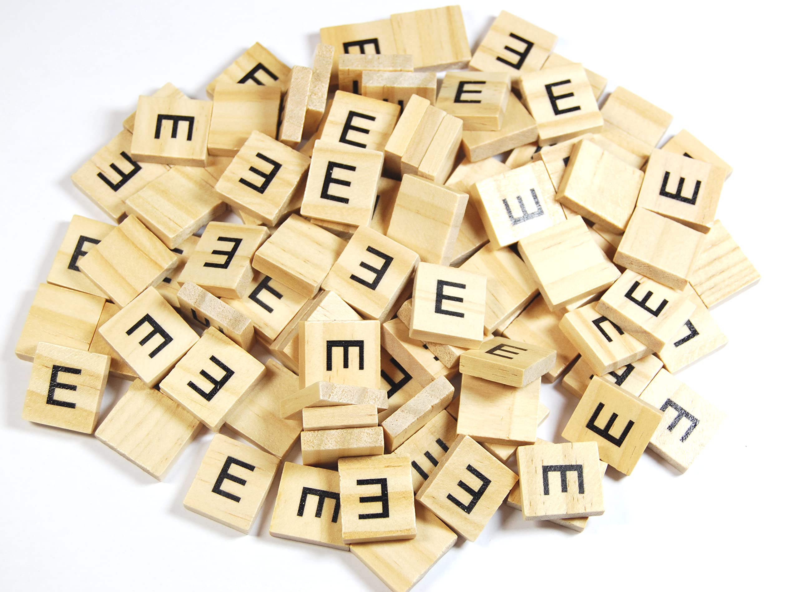 celloexpress Scrabble Wooden Tiles Same Letter Without Number Value, 18.1mm x 20mm x 5.2mm For Crafting and Scrapbooking