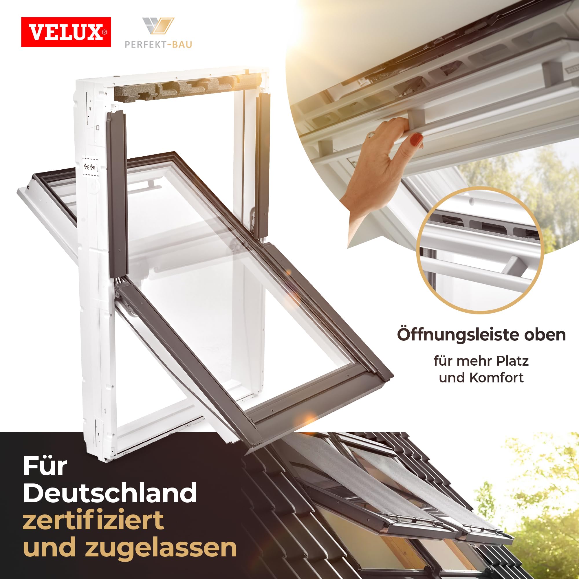 VELUX Austauschfenster: Austausch-Paket Kunststoff für alte Velux Dachfenster (Größe: 66 x 118 - für Velux "206" und "F06")