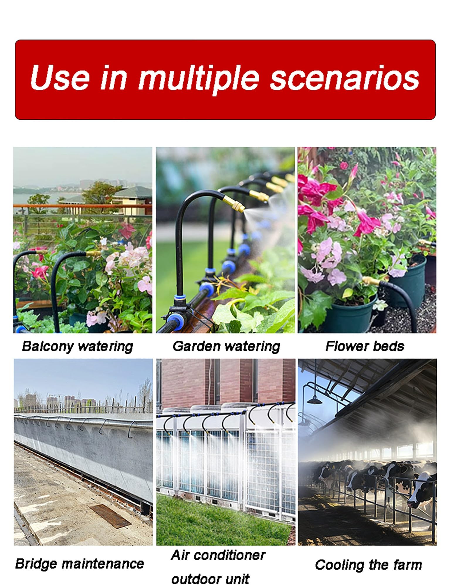 Kit di irrigazione a goccia for serre, irrigazione automatica, tubo flessibile regolabile a 360° con 30 ugelli, irrigazione for patio, irrigazione delle piante con tubo distributore da 98 piedi